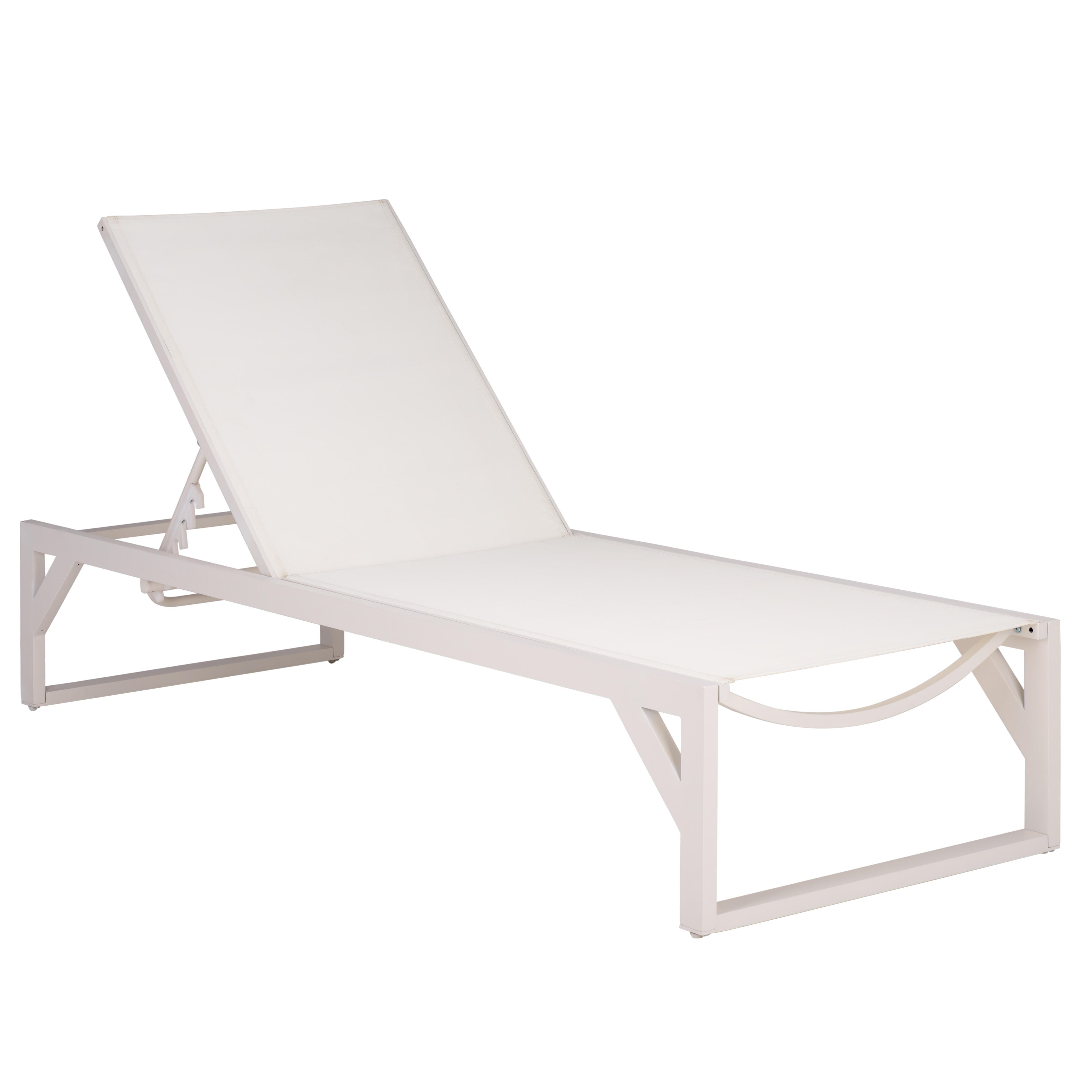 Safavieh Jordan Outdoor Chaise Lounge, White, large