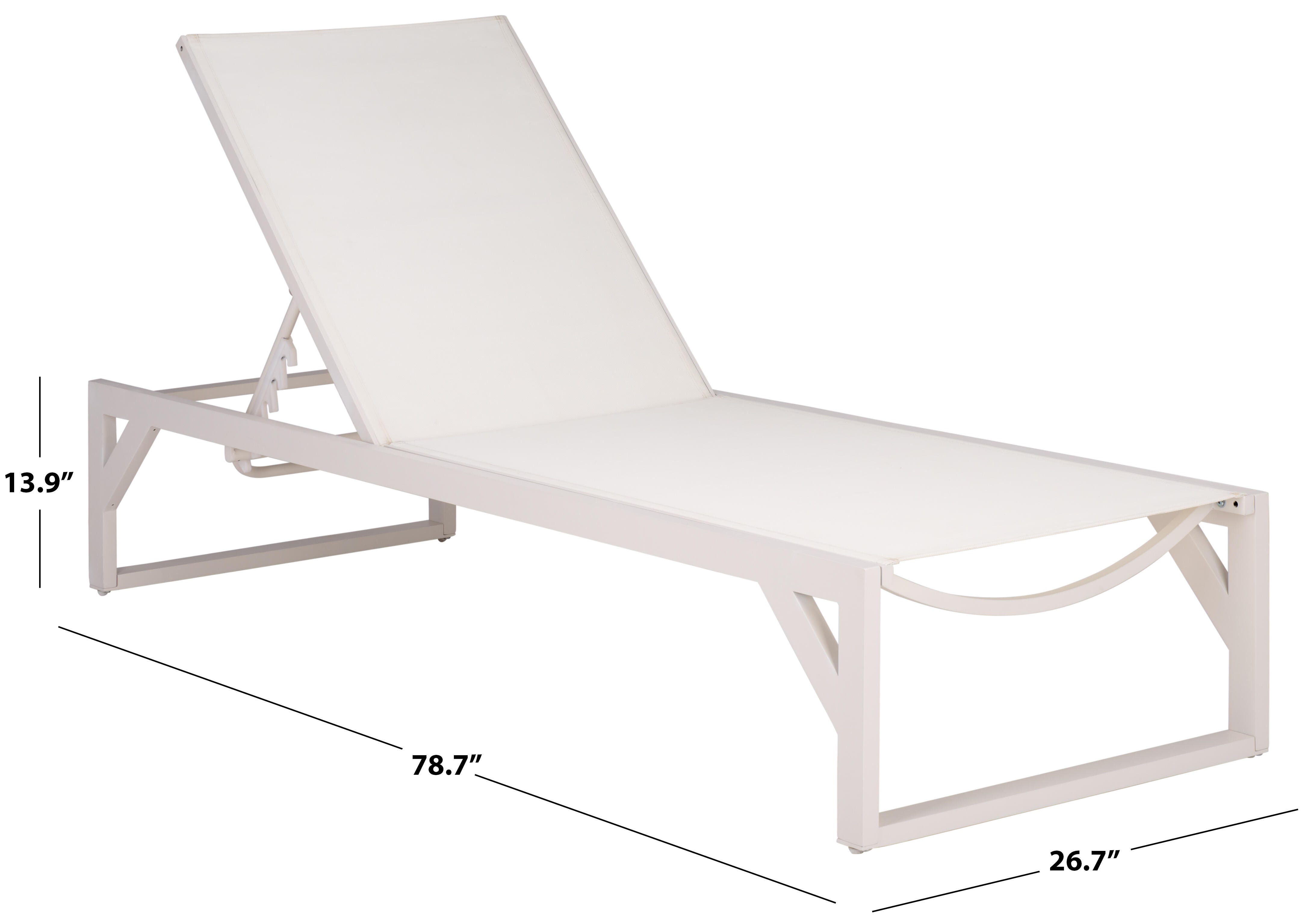 Safavieh Jordan Outdoor Chaise Lounge, White, large