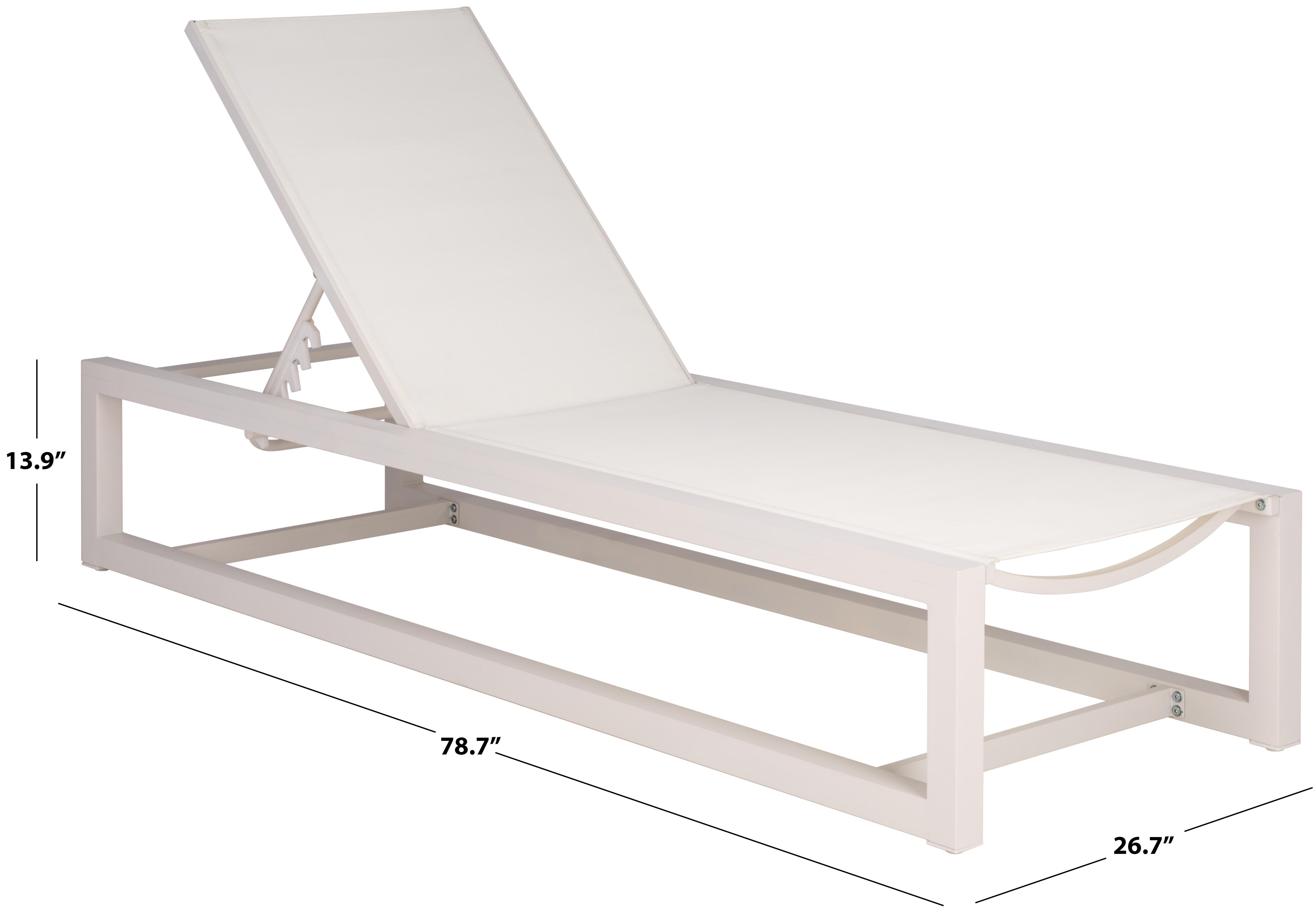 Safavieh Logan Outdoor Chaise Lounge, White, large
