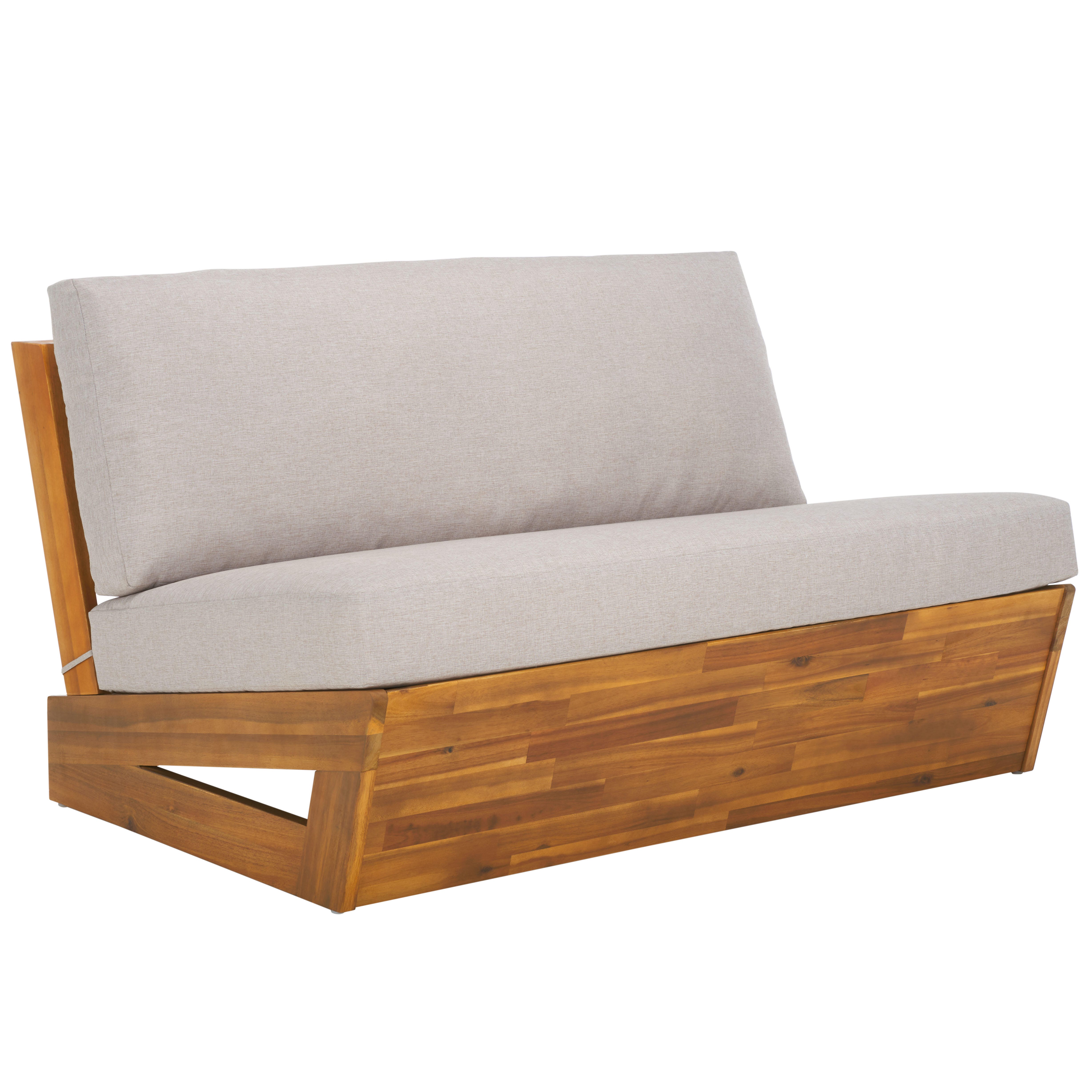 Safavieh Lynn Outdoor Loveseat, Natural/Light Gray, large