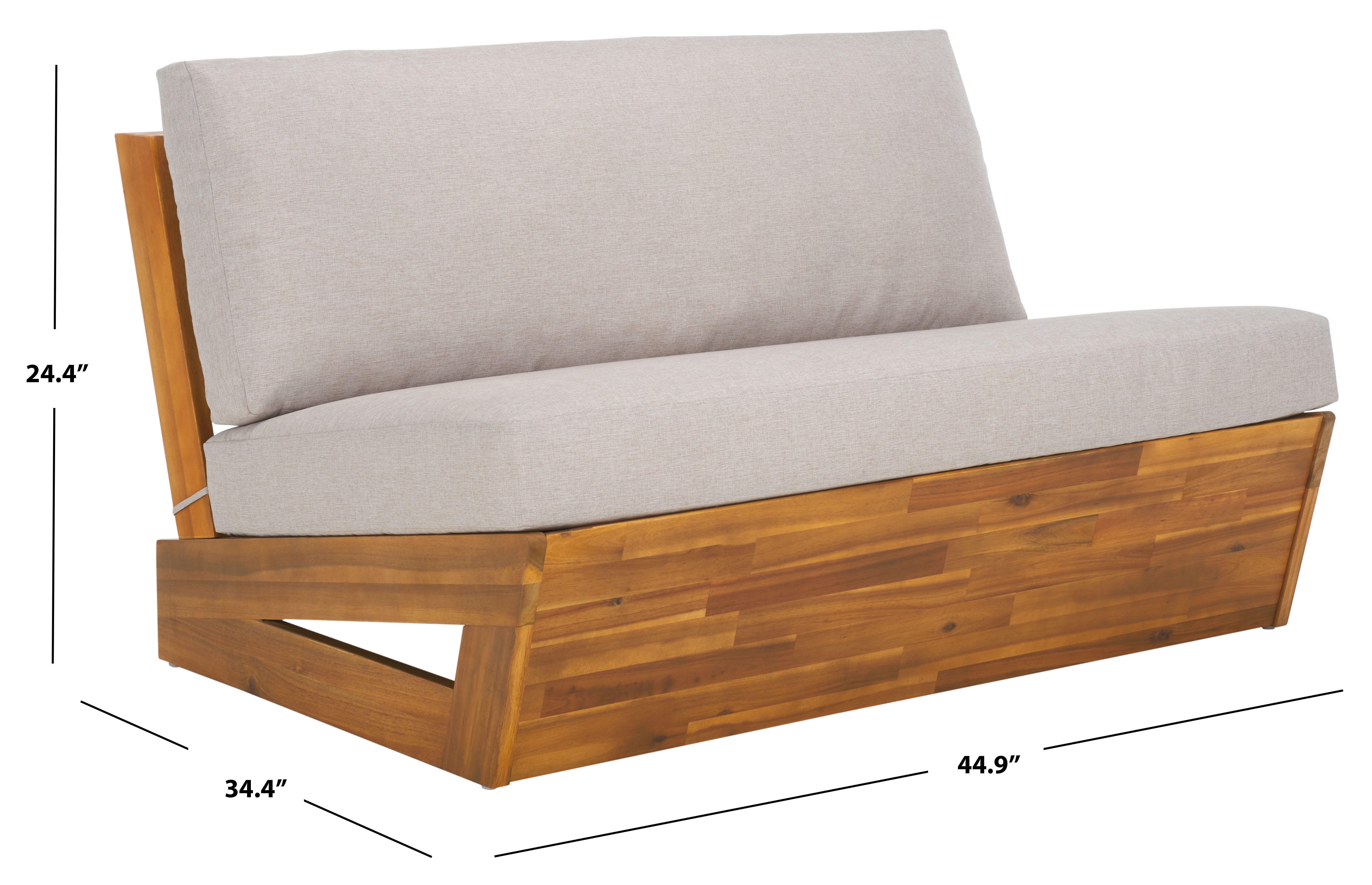 Safavieh Lynn Outdoor Loveseat, Natural/Light Gray, large