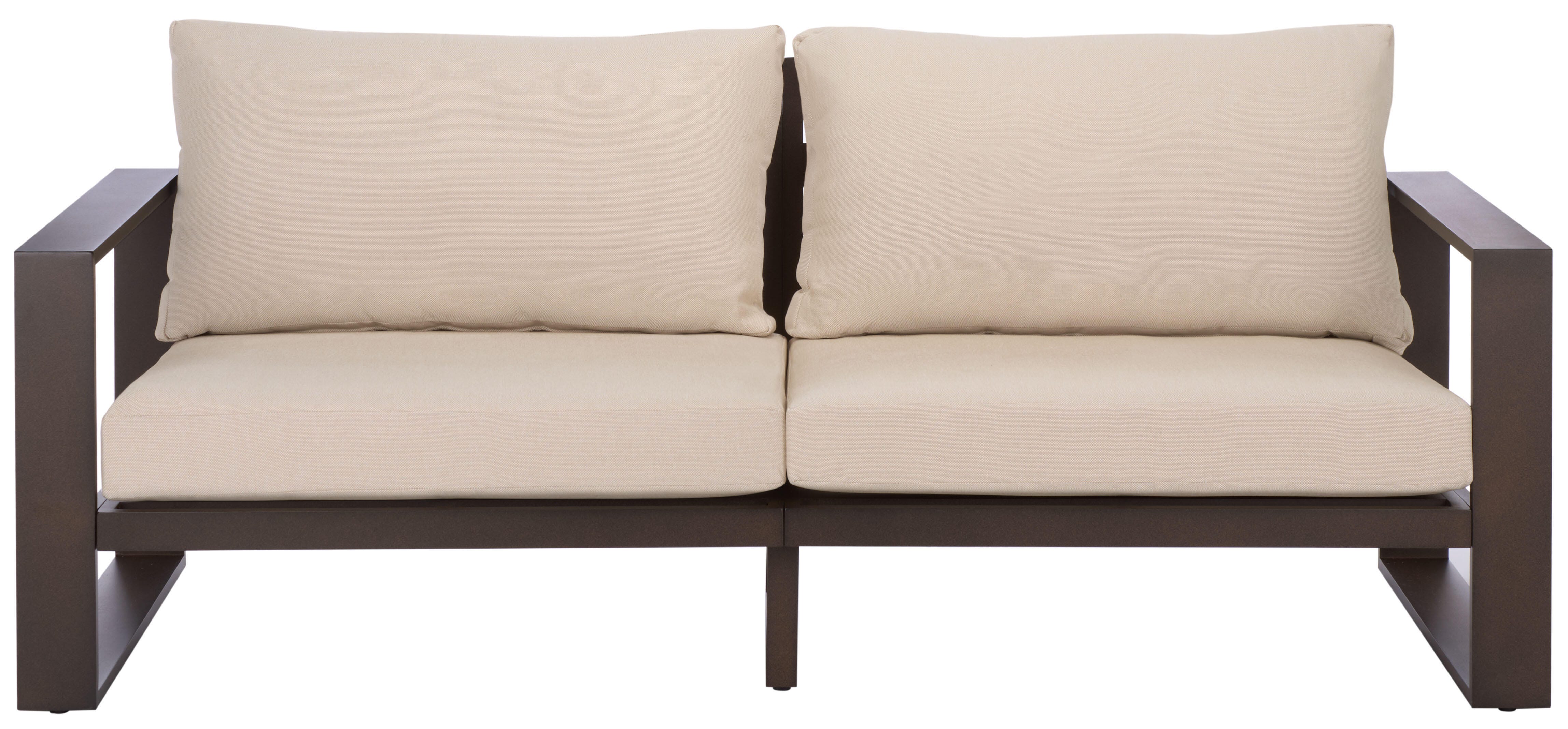 Safavieh Fash Outdoor Loveseat, Brown/Beige, large