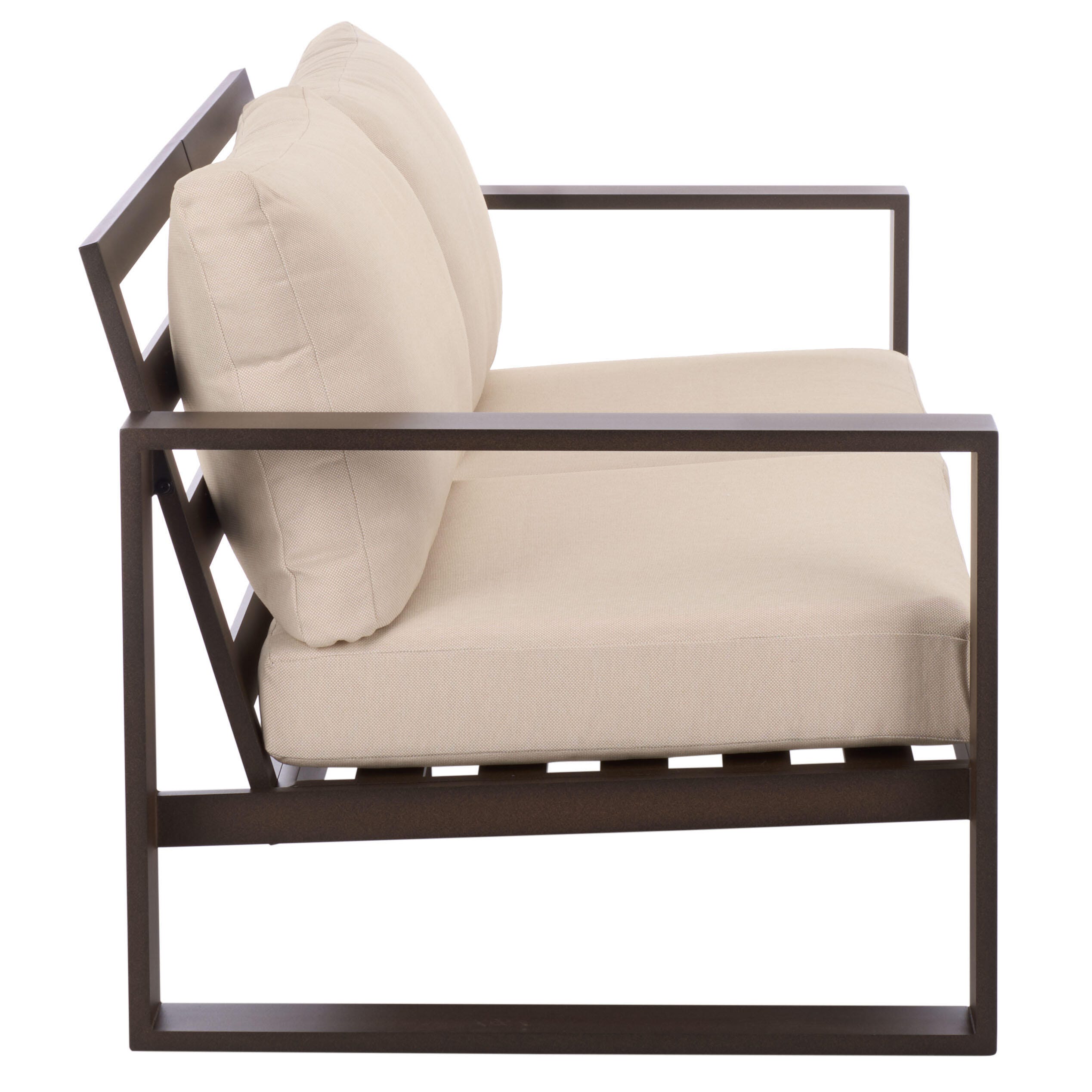 Safavieh Fash Outdoor Loveseat, Brown/Beige, large