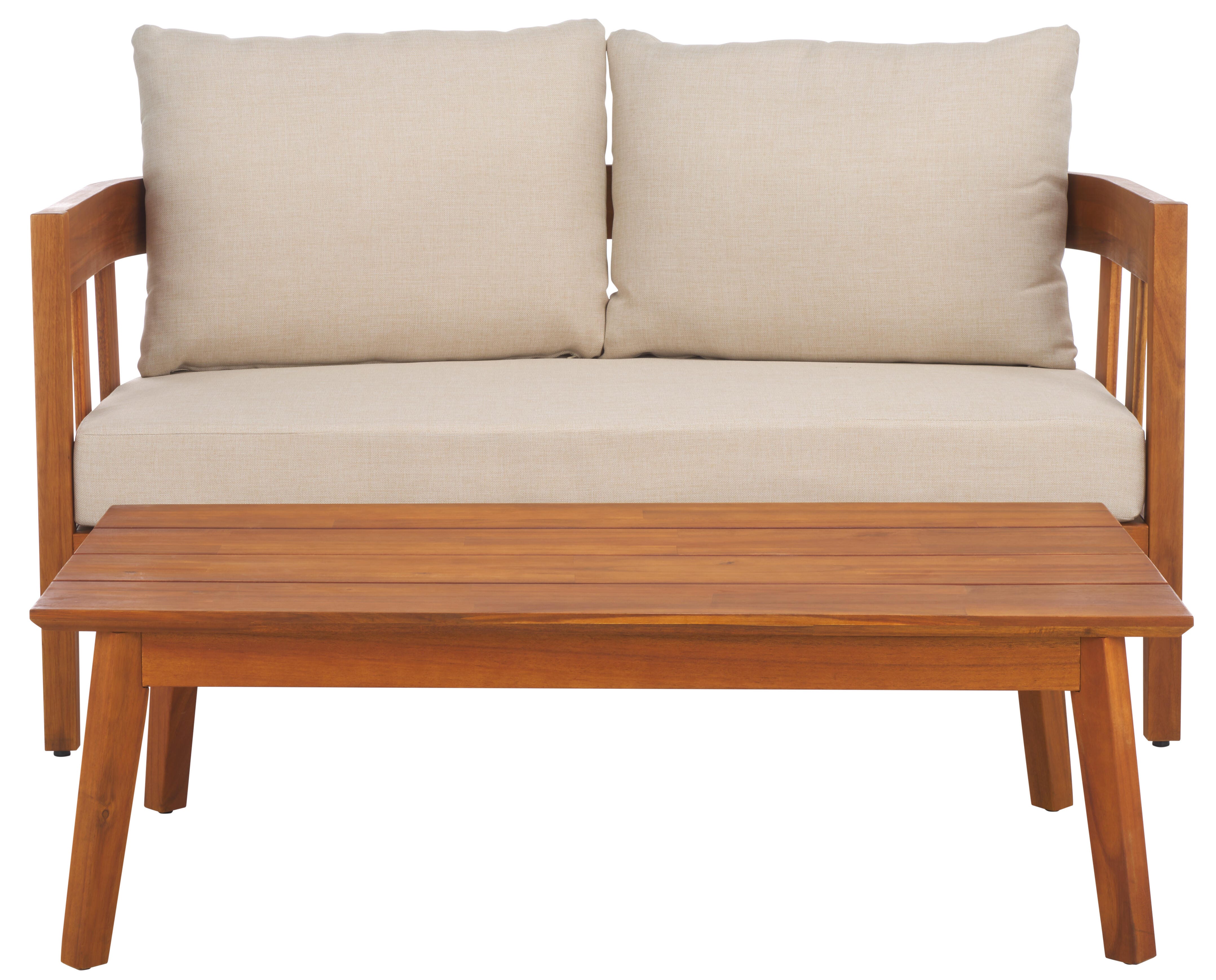 Safavieh Owen Outdoor Loveseat With Table, , large