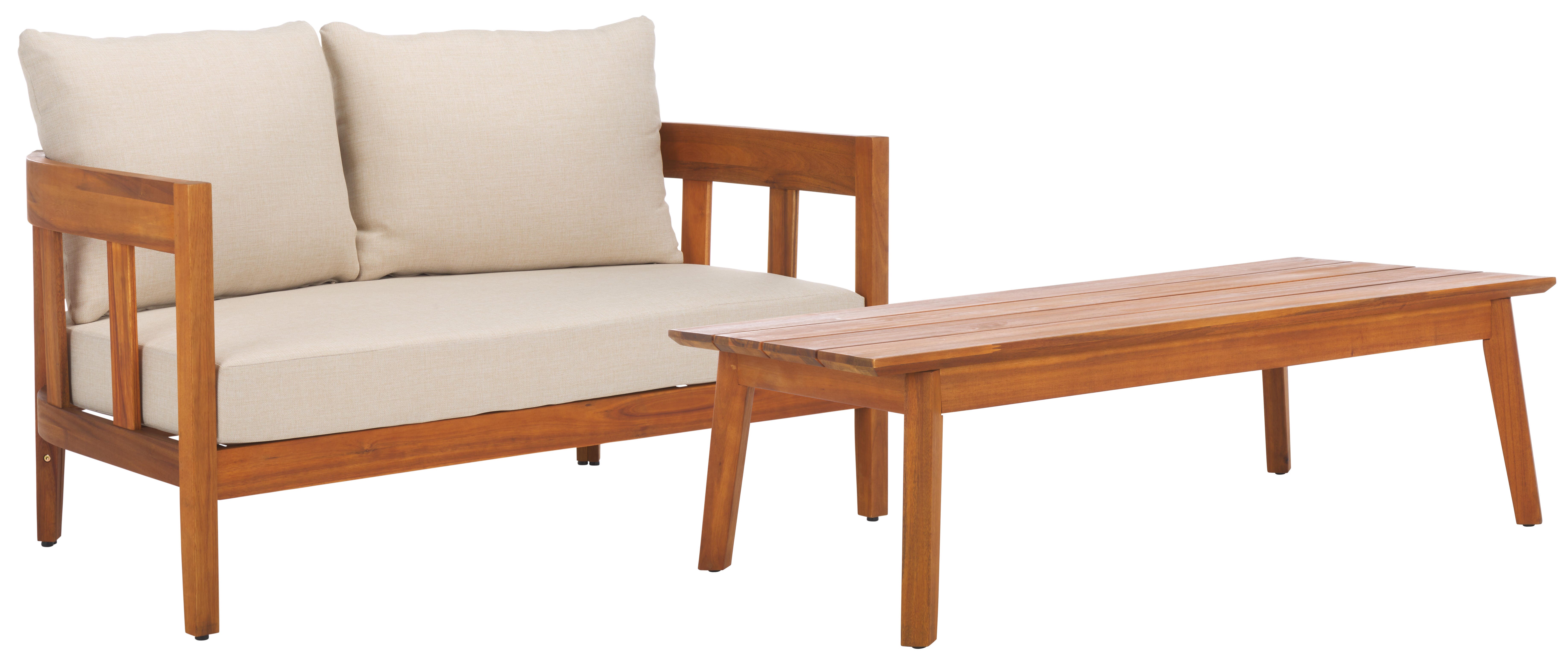 Safavieh Owen Outdoor Loveseat With Table, , large