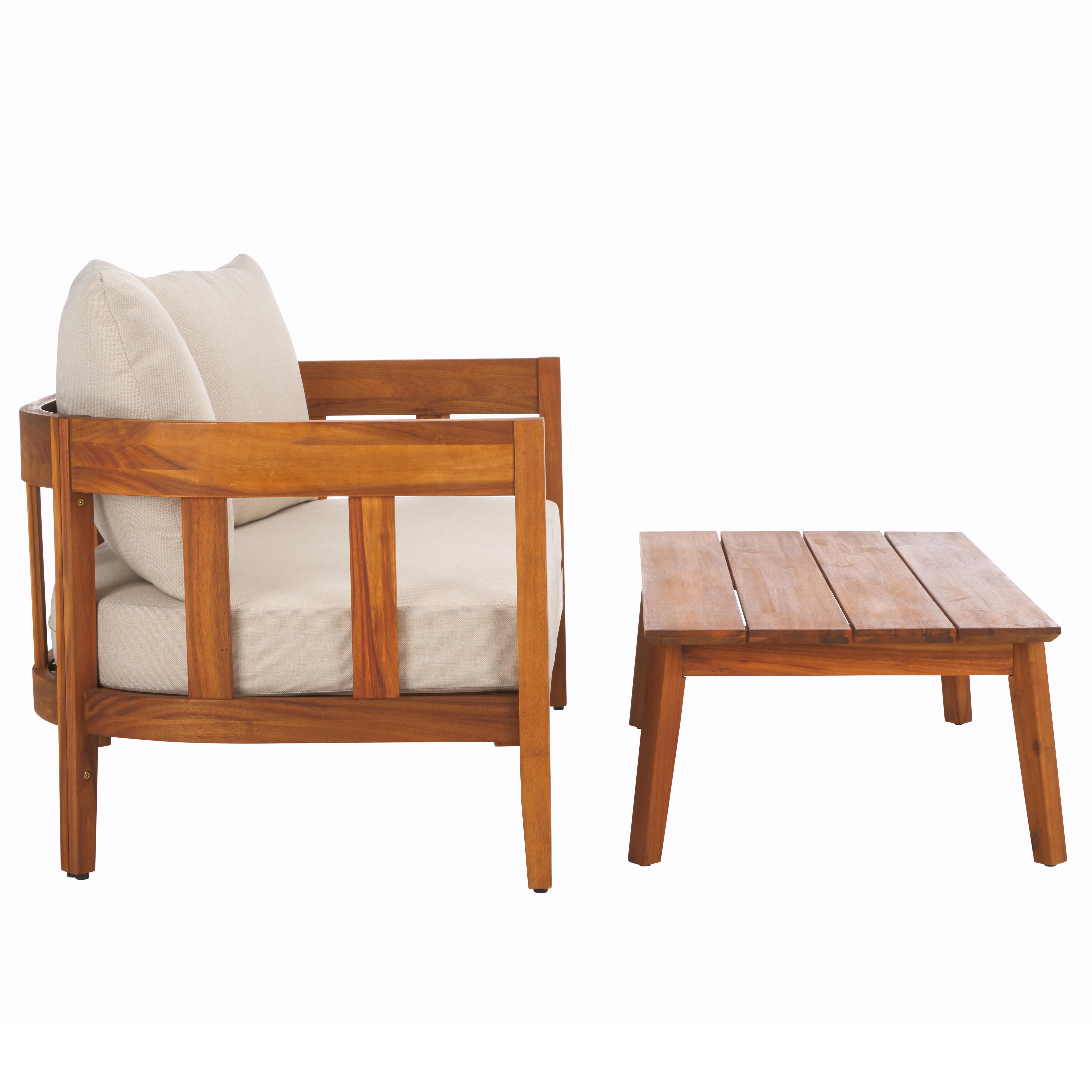 Safavieh Owen Outdoor Loveseat With Table, , large