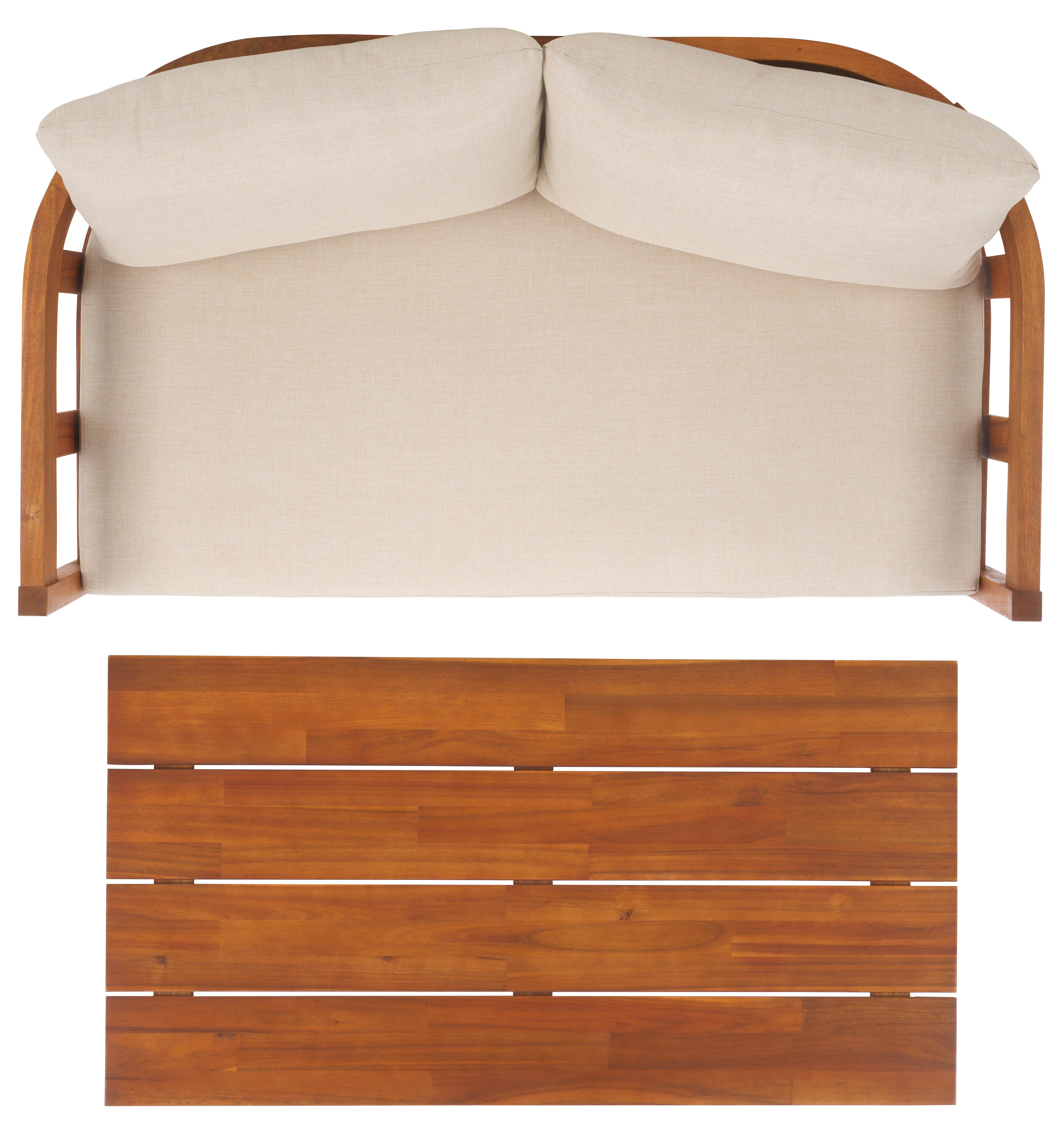 Safavieh Owen Outdoor Loveseat With Table, , large
