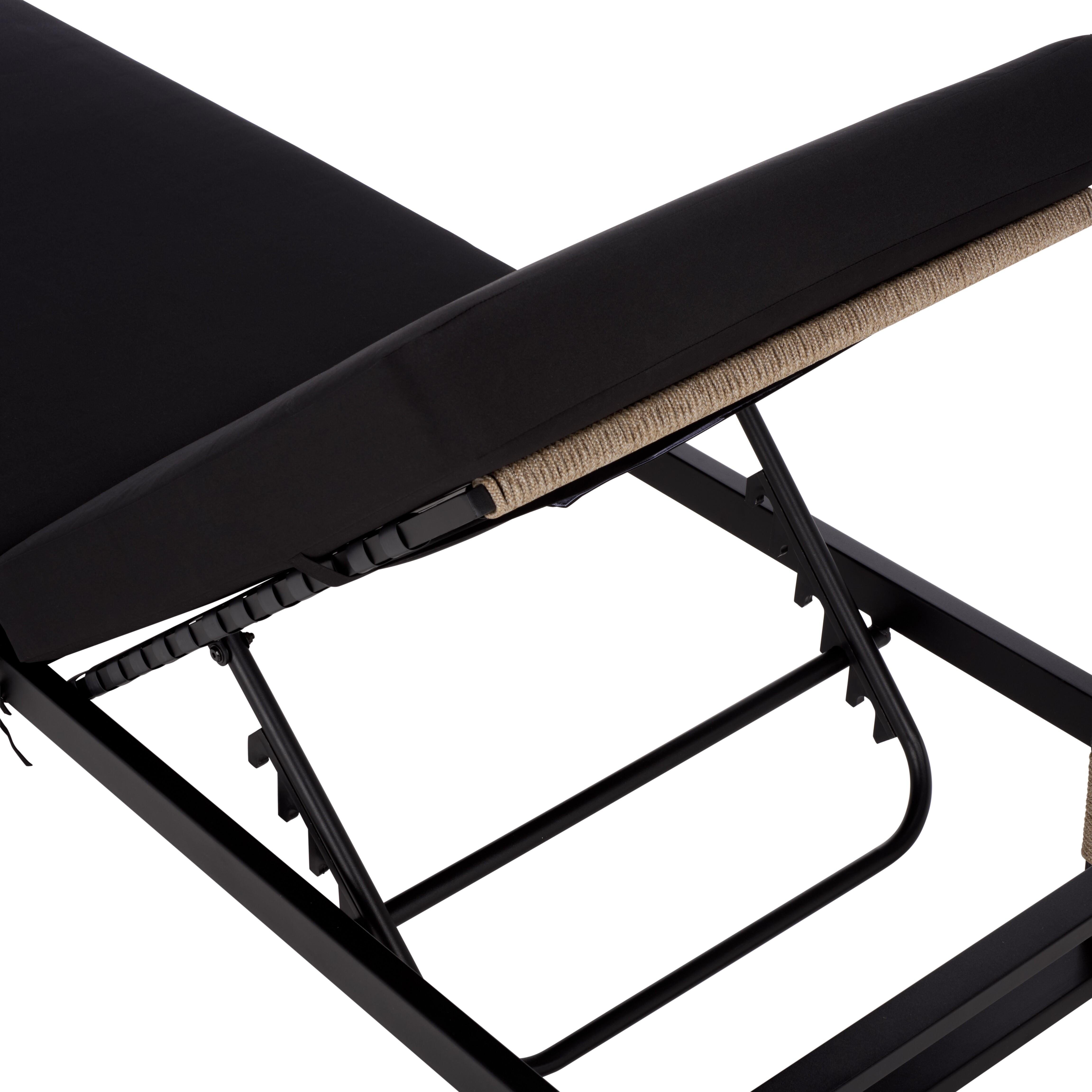 Safavieh Arman Outdoor Chaise Lounge, Black, large