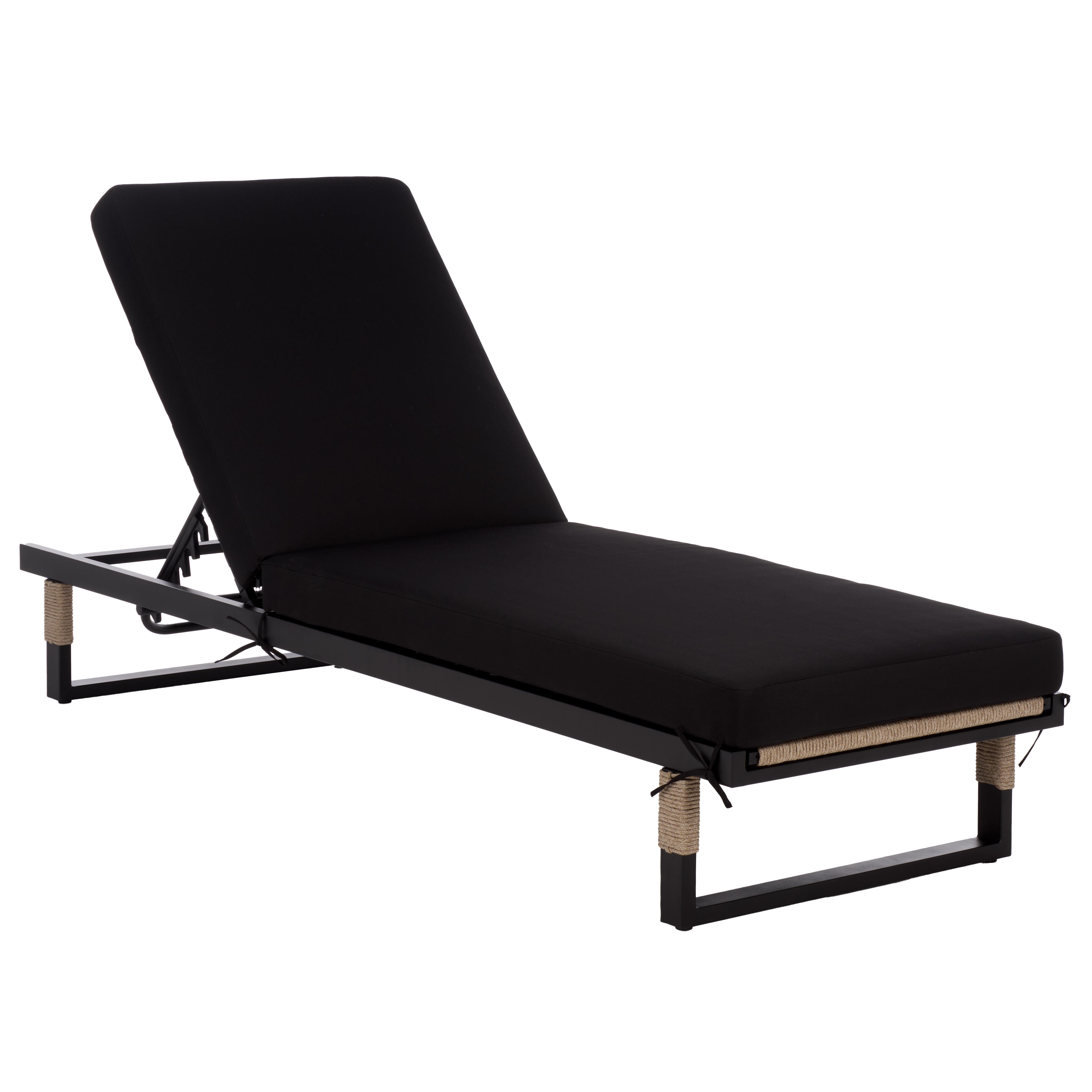 Safavieh Arman Outdoor Chaise Lounge, Black, large