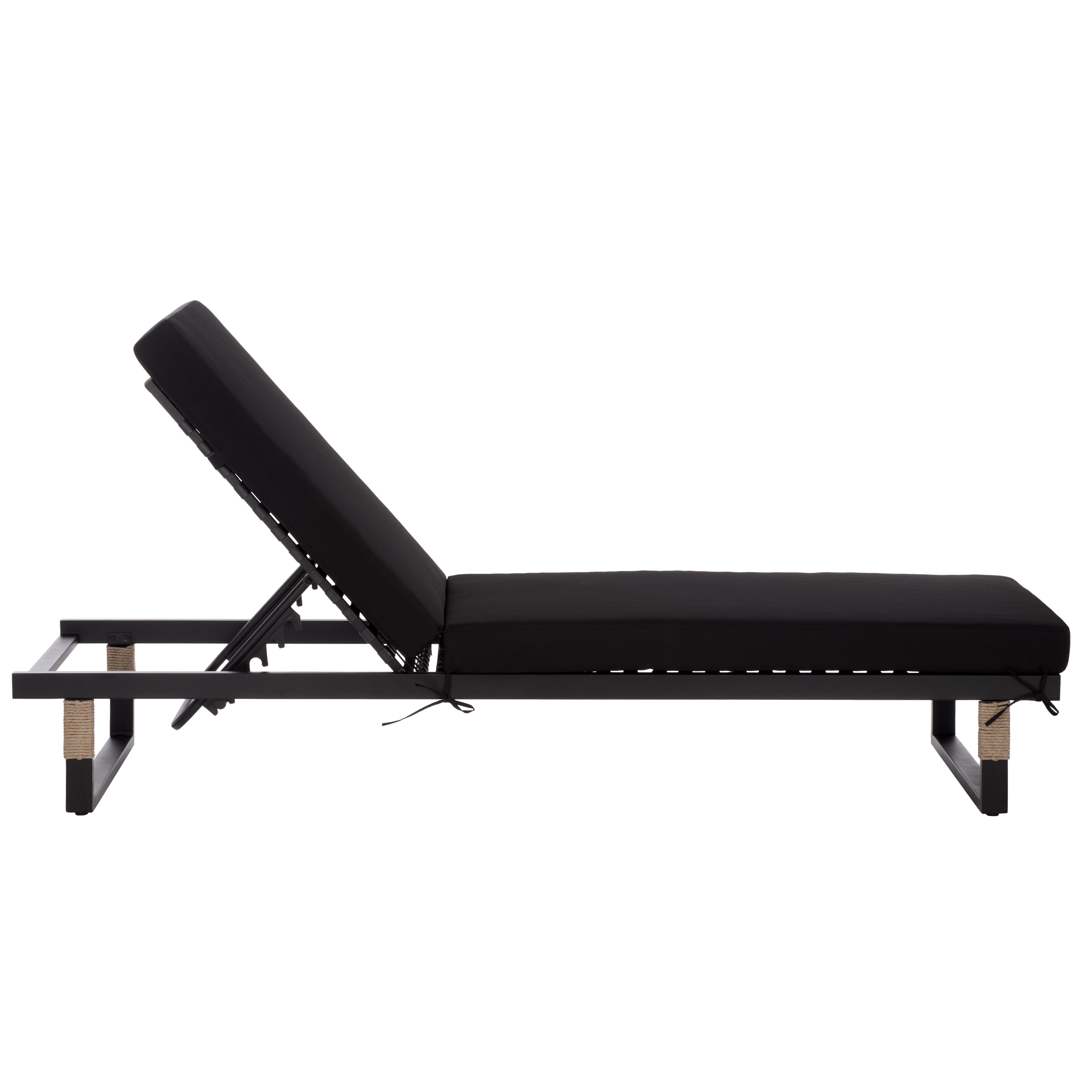 Safavieh Arman Outdoor Chaise Lounge, Black, large