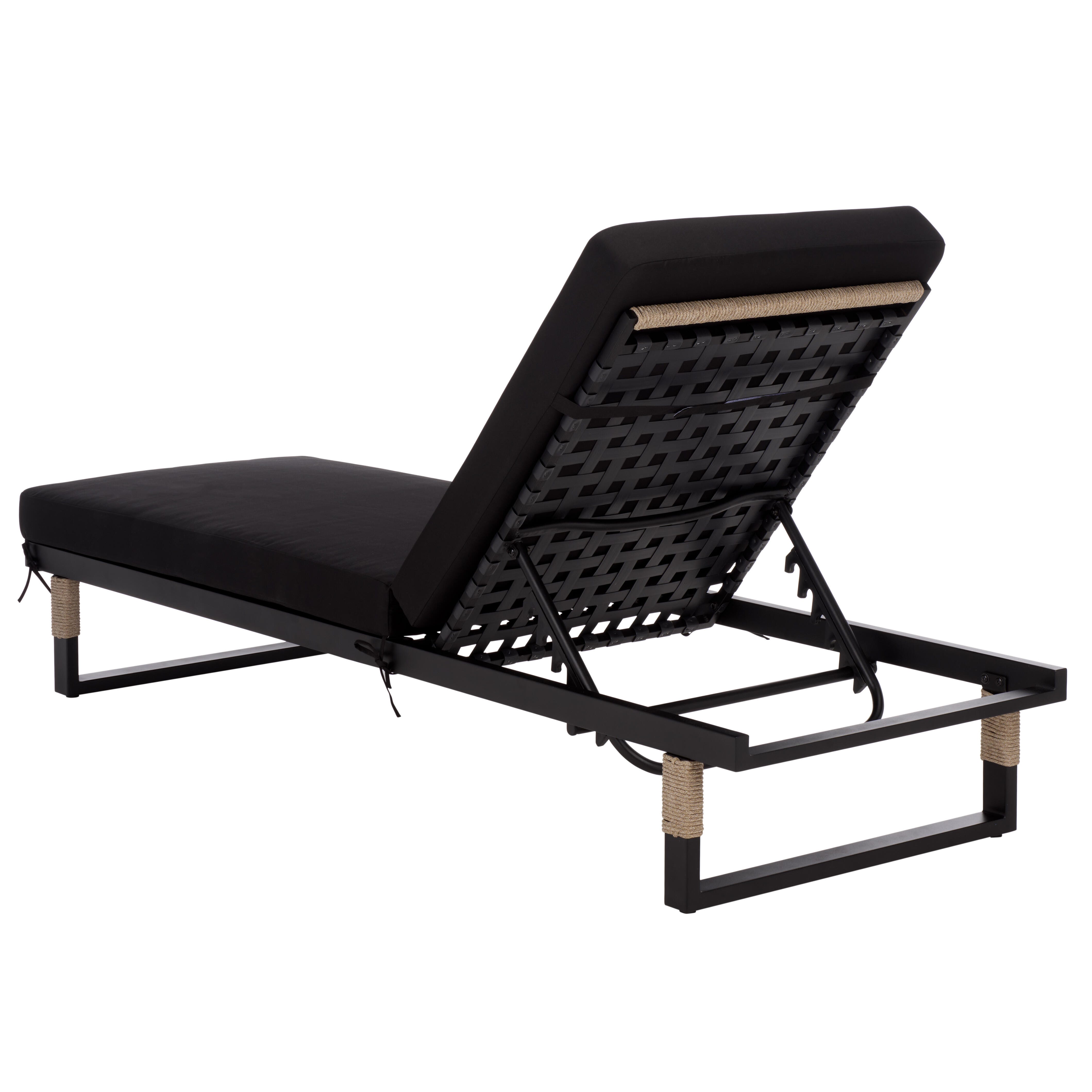 Safavieh Arman Outdoor Chaise Lounge, Black, large
