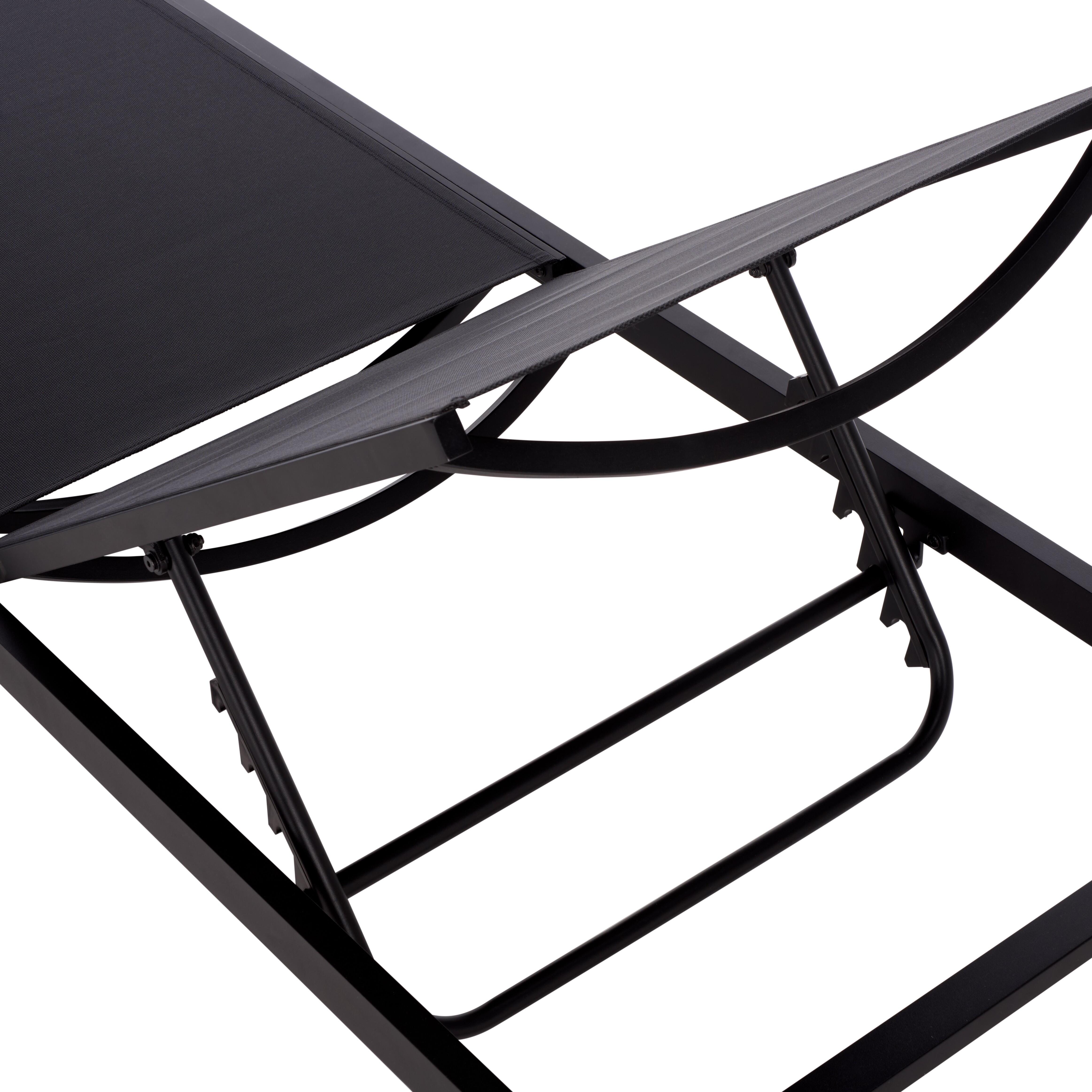 Safavieh Jordan Outdoor Chaise Lounge, Black, large