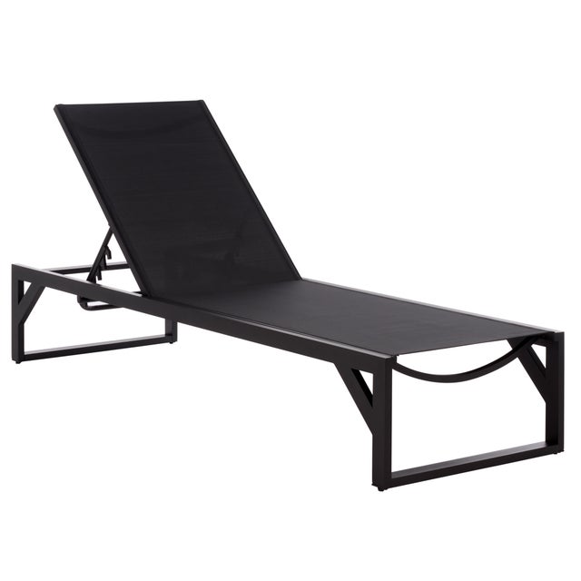 Safavieh Jordan Outdoor Chaise Lounge, Black