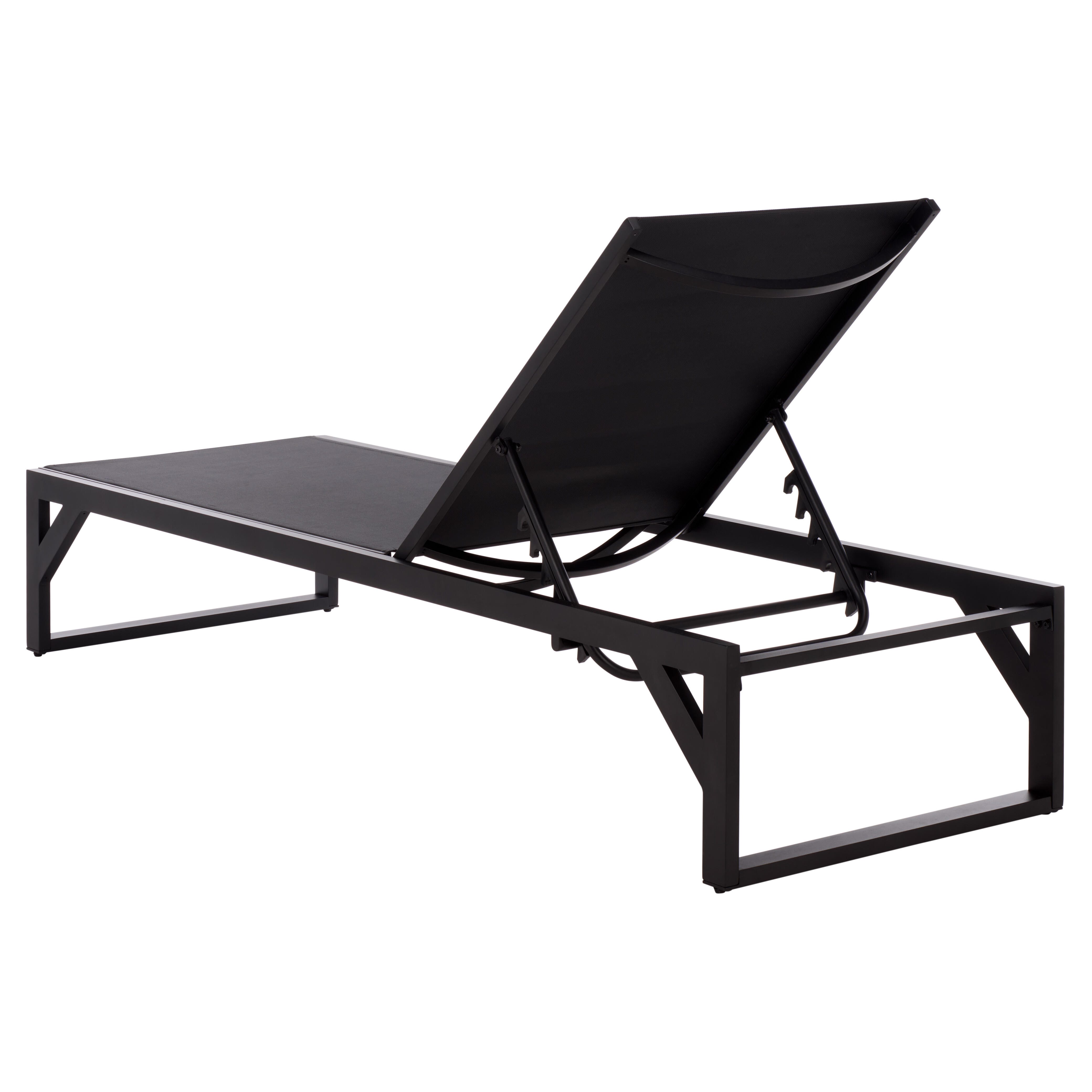 Safavieh Jordan Outdoor Chaise Lounge, Black, large