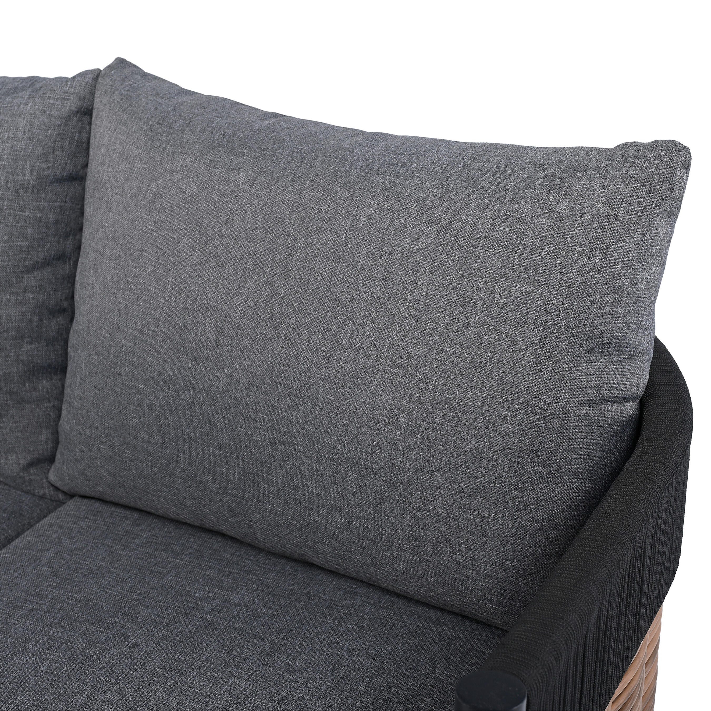 Safavieh Harrison Outdoor Sofa, Black/Gray, large