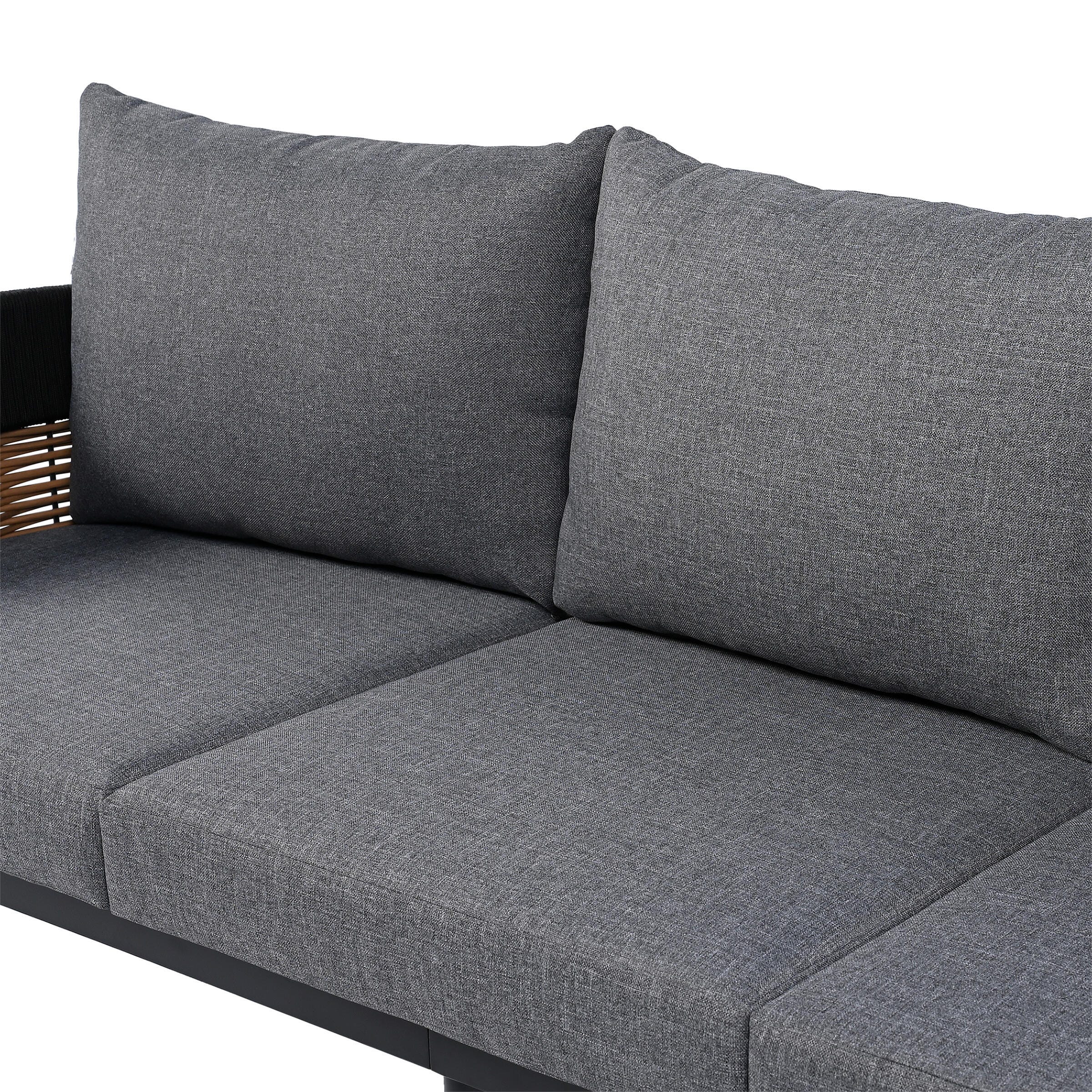 Safavieh Harrison Outdoor Sofa, Black/Gray, large