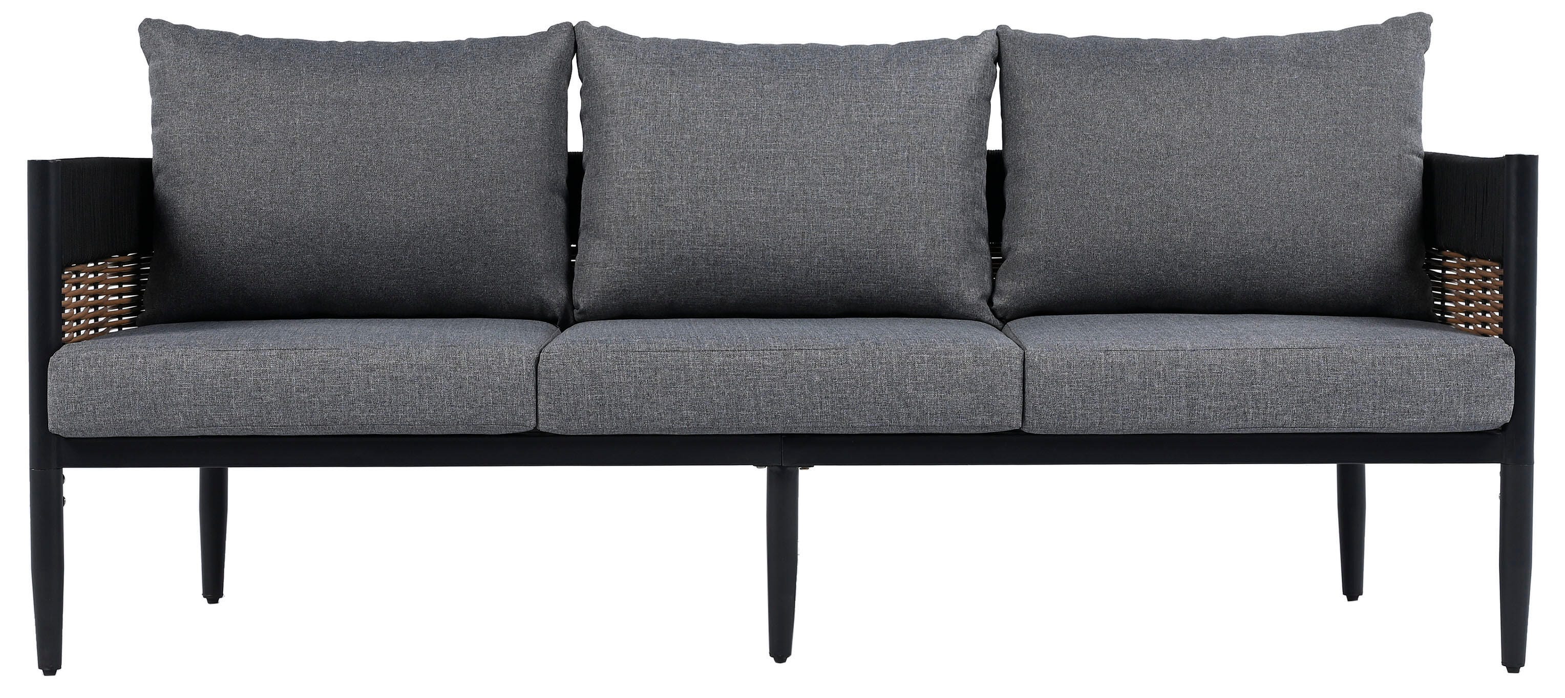Safavieh Harrison Outdoor Sofa, Black/Gray, large