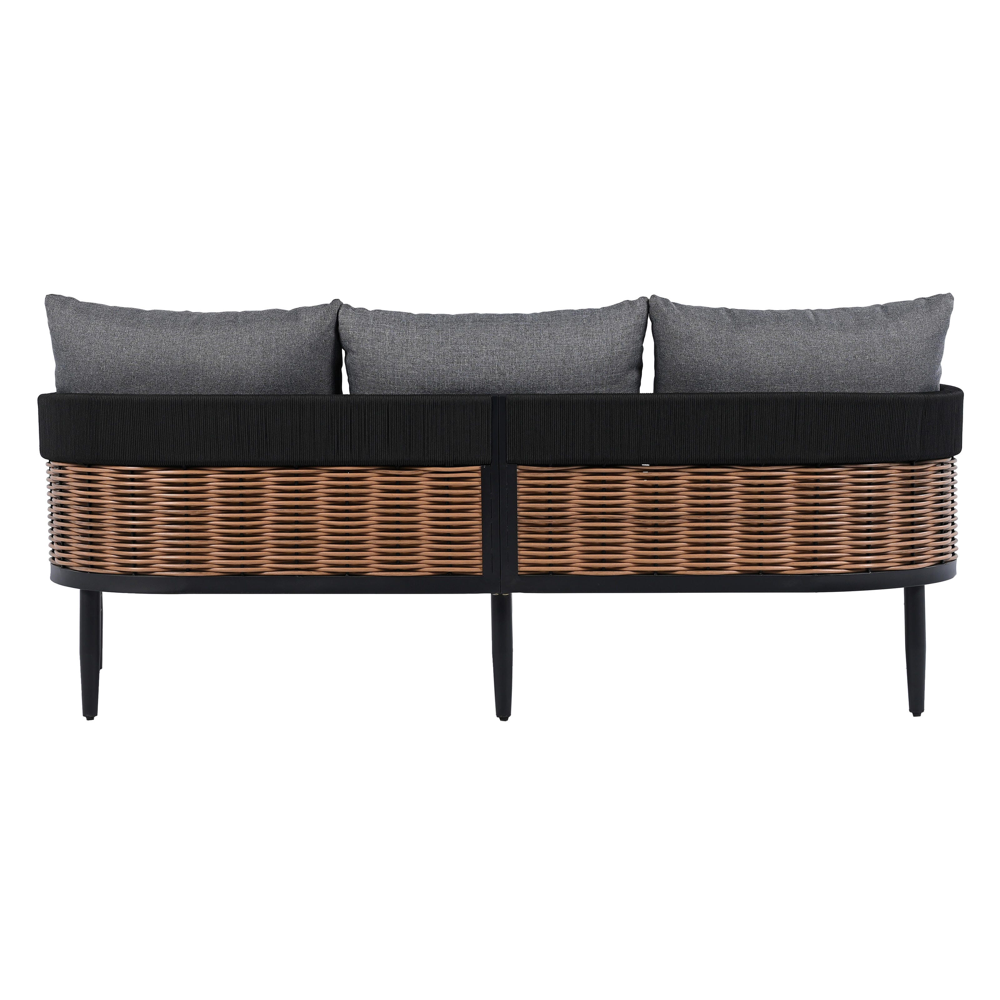 Safavieh Harrison Outdoor Sofa, Black/Gray, large