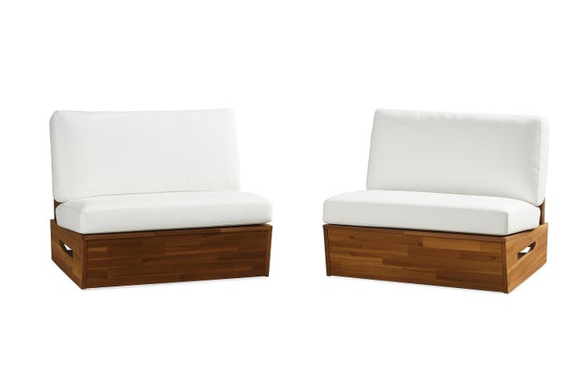 Safavieh Lynn Outdoor Lounge Chair (Set of 2), Tan/Cream