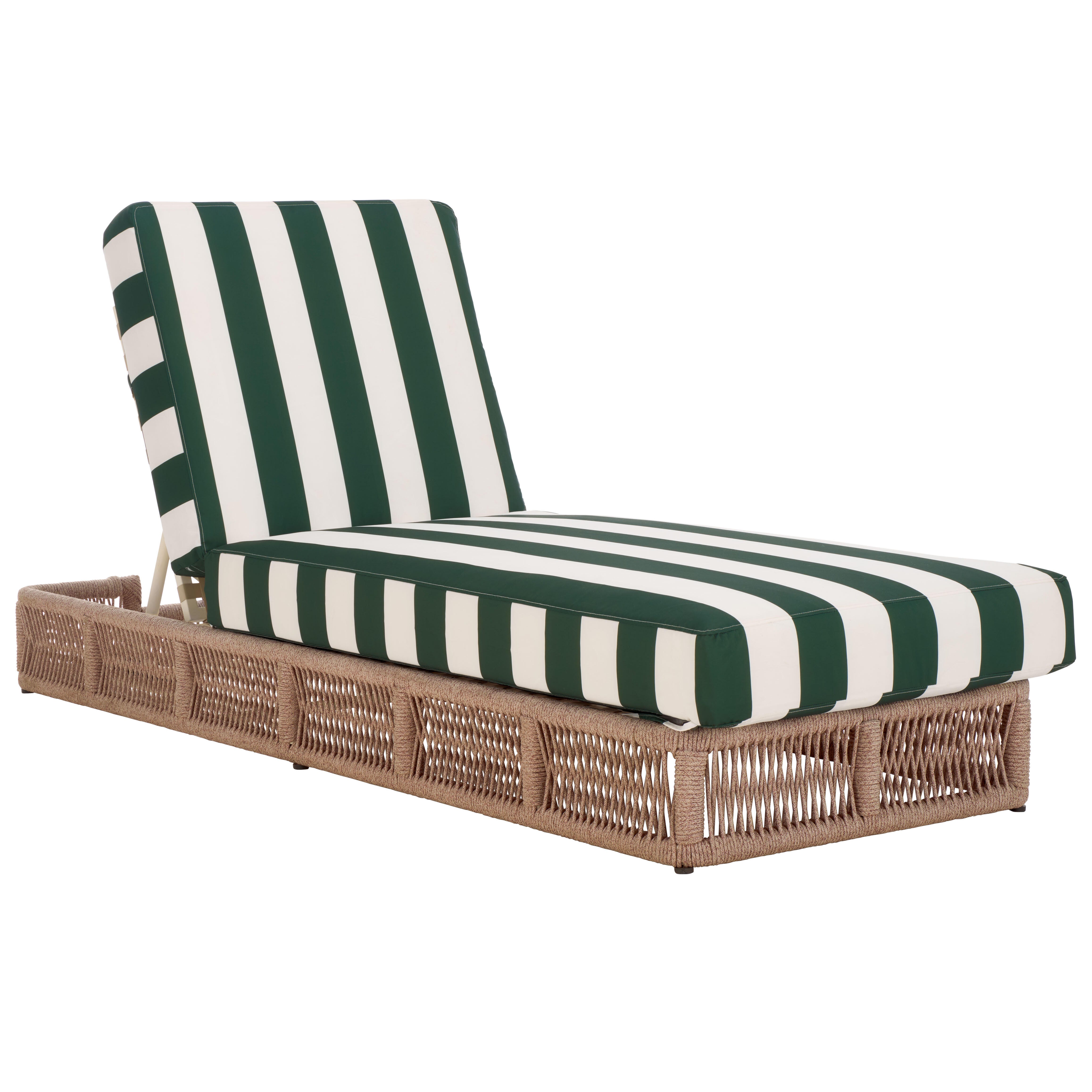 Safavieh Gillian Outdoor Chaise Lounge, Tan/Green, large