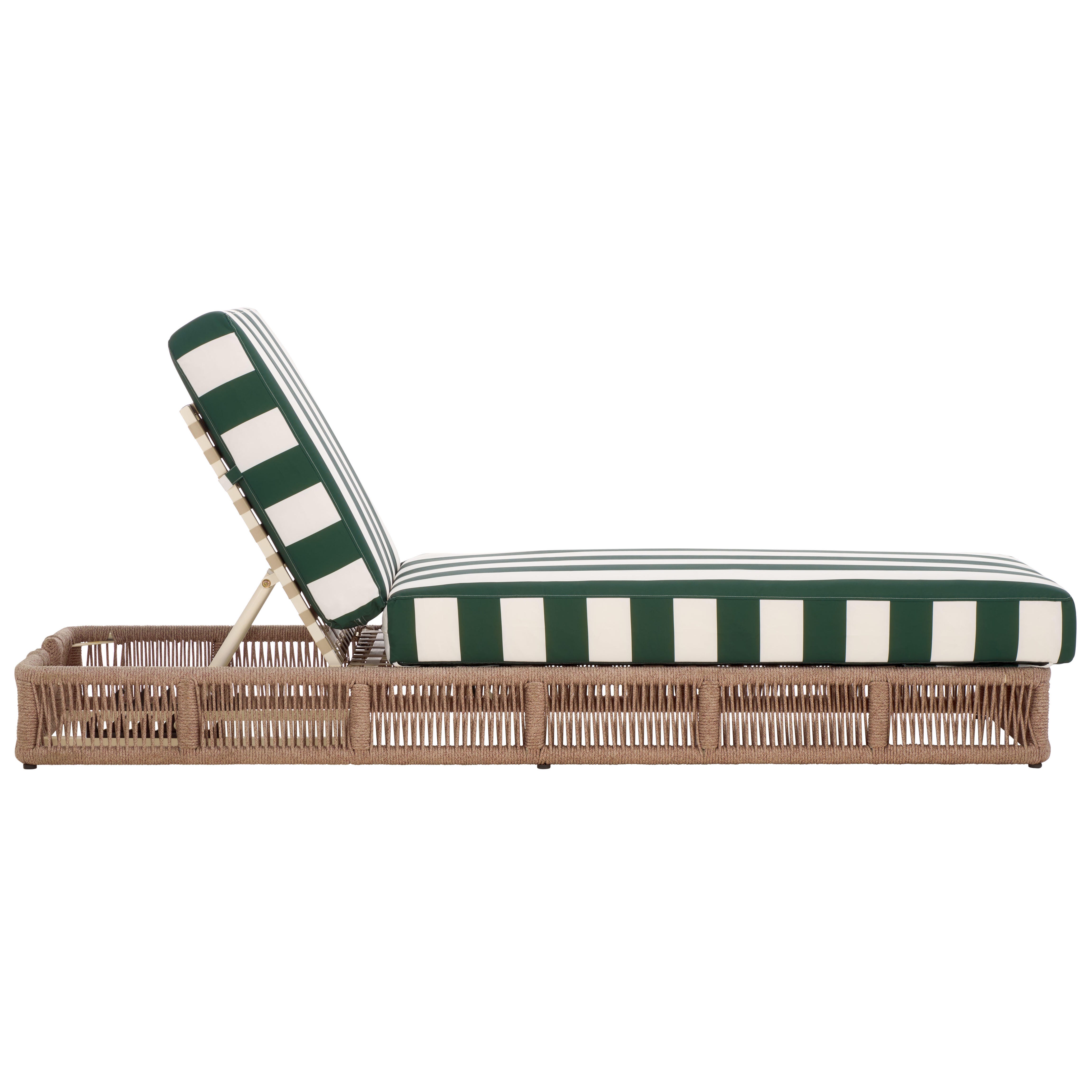 Safavieh Gillian Outdoor Chaise Lounge, Tan/Green, large