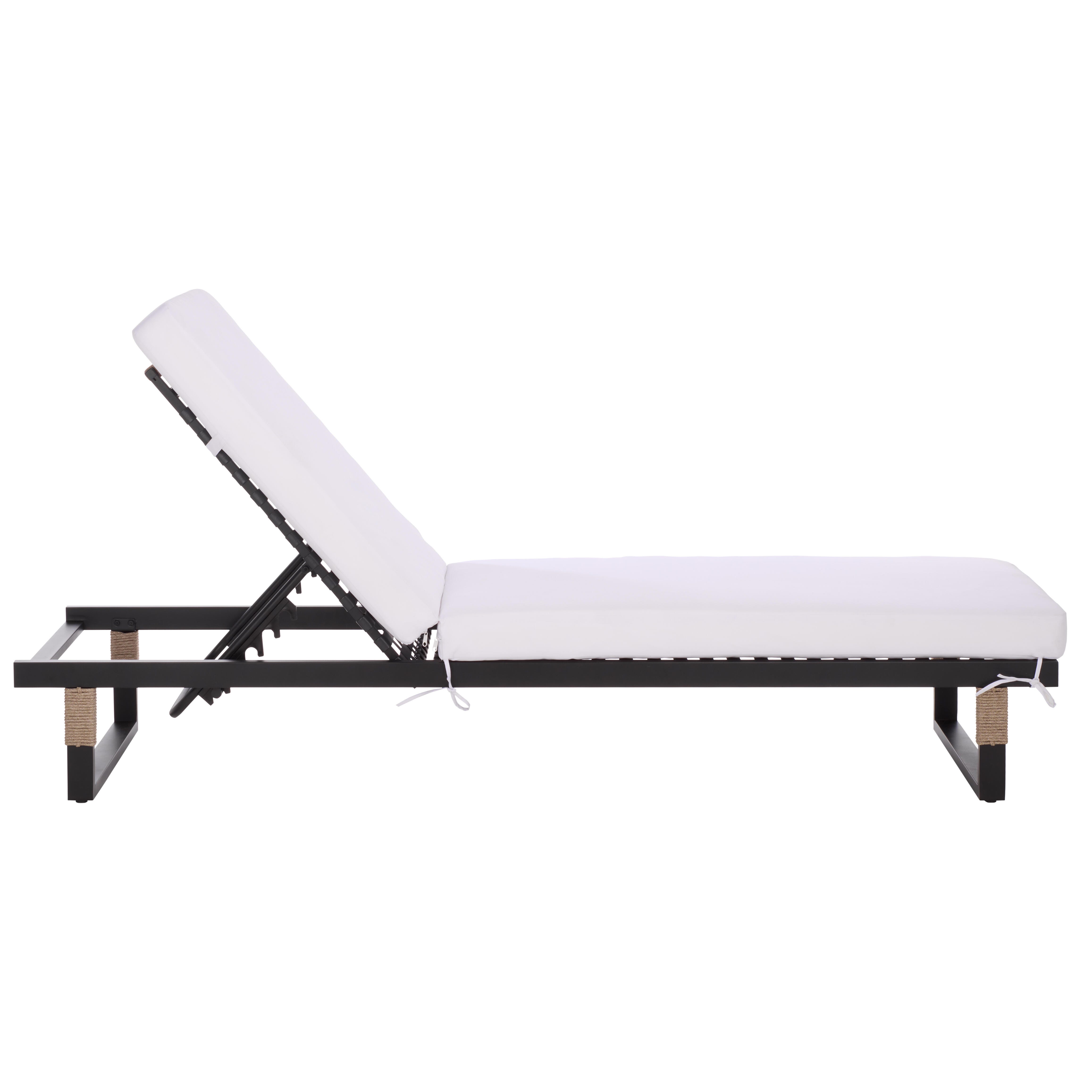 Safavieh Arman Outdoor Chaise Lounge, White, large