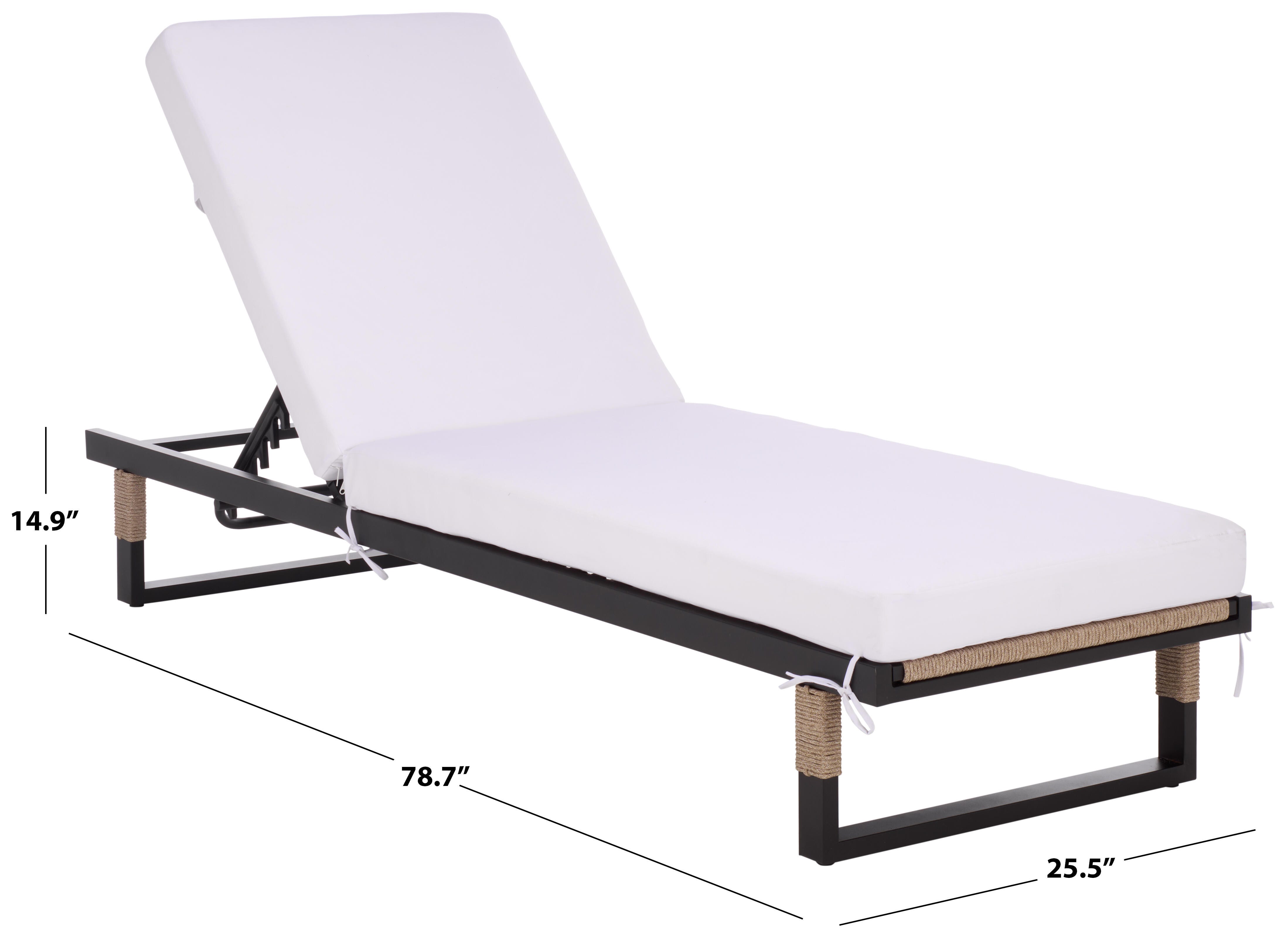 Safavieh Arman Outdoor Chaise Lounge, White, large