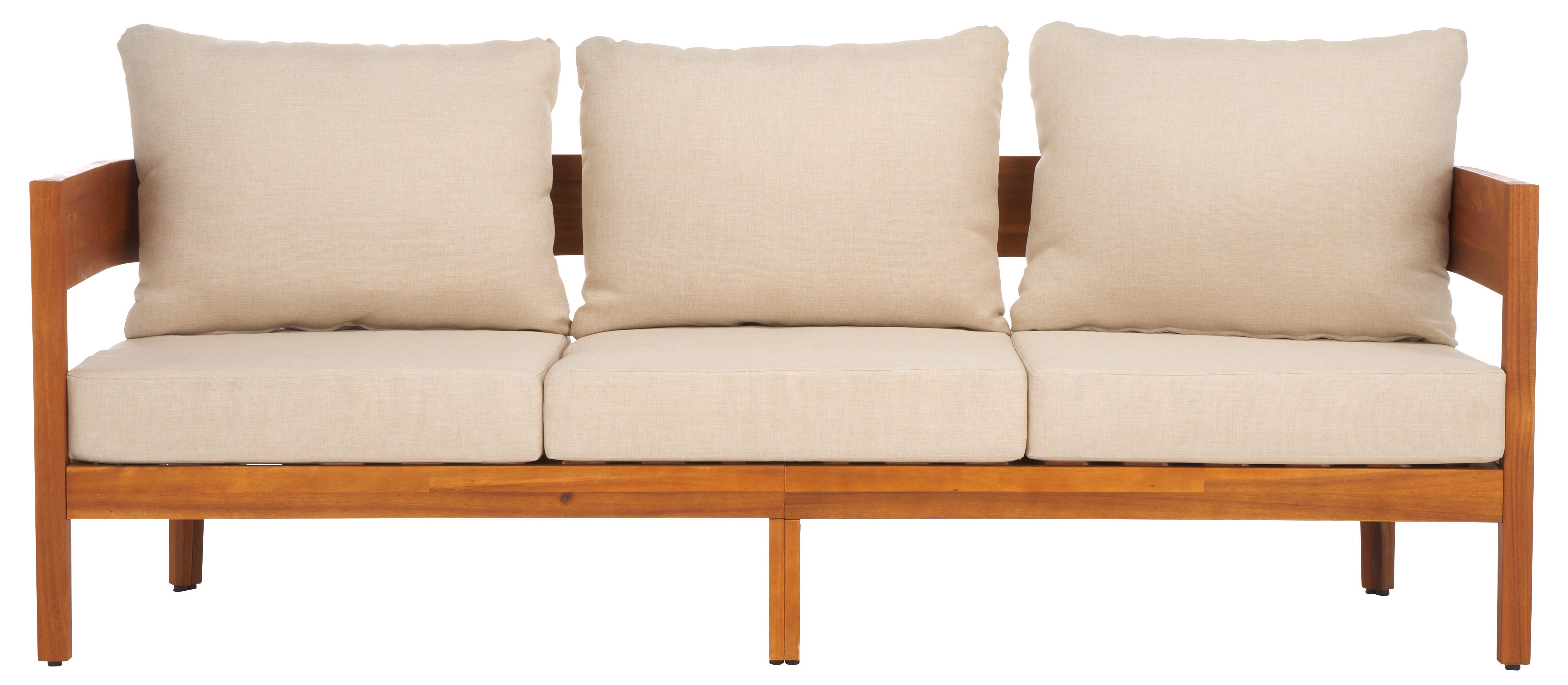 Safavieh Owen Outdoor Sofa, Brown/Beige, large