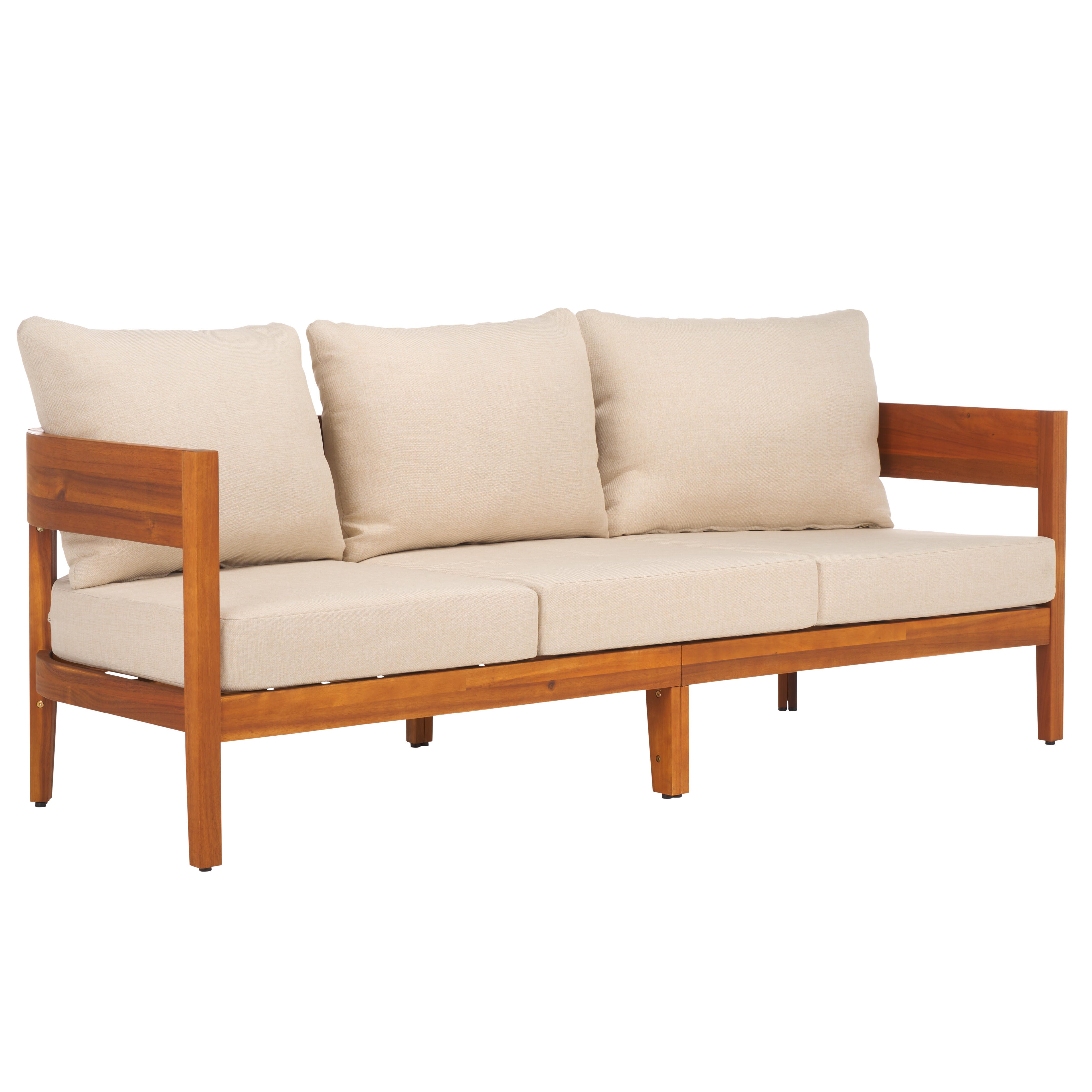 Safavieh Owen Outdoor Sofa, Brown/Beige, large