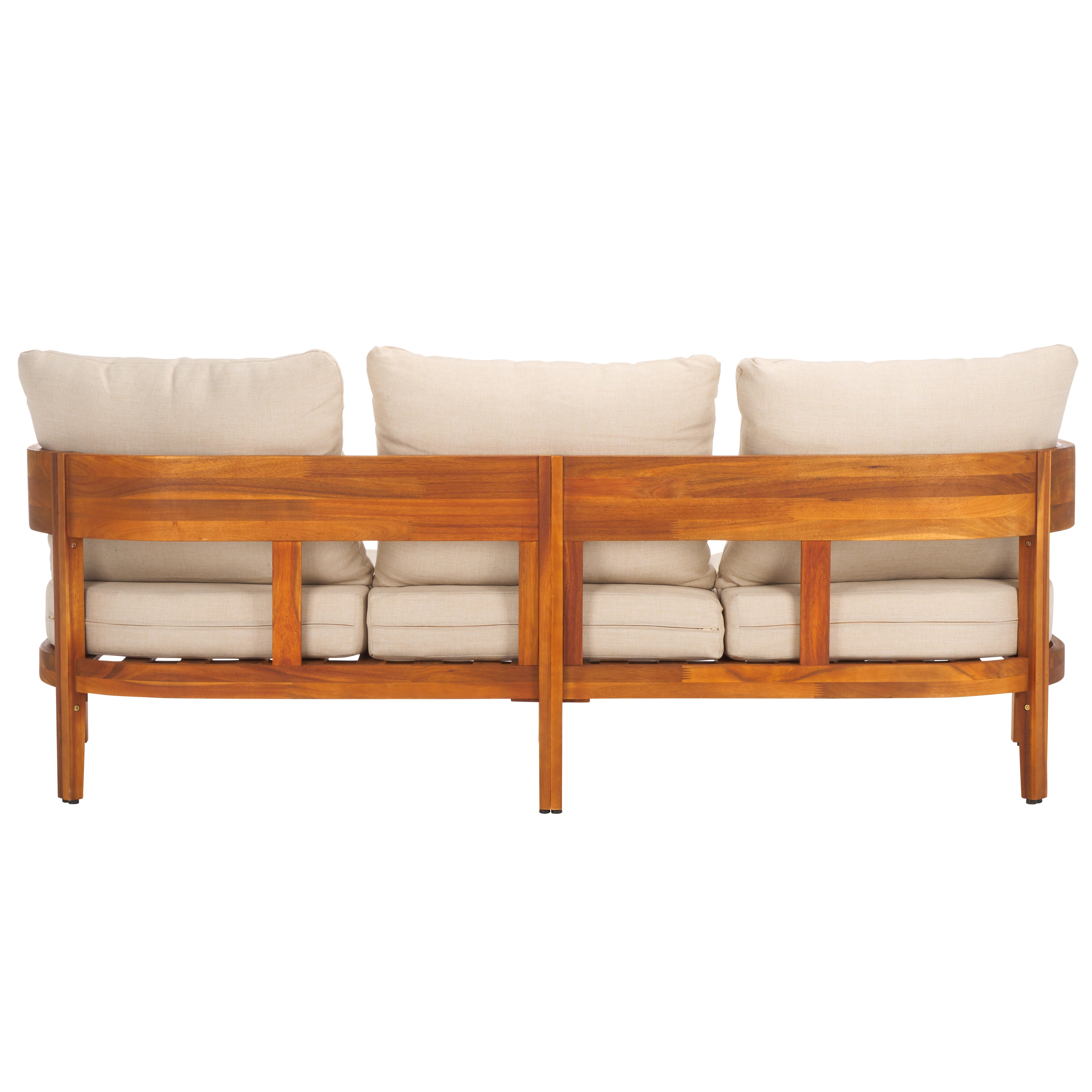 Safavieh Owen Outdoor Sofa, Brown/Beige, large
