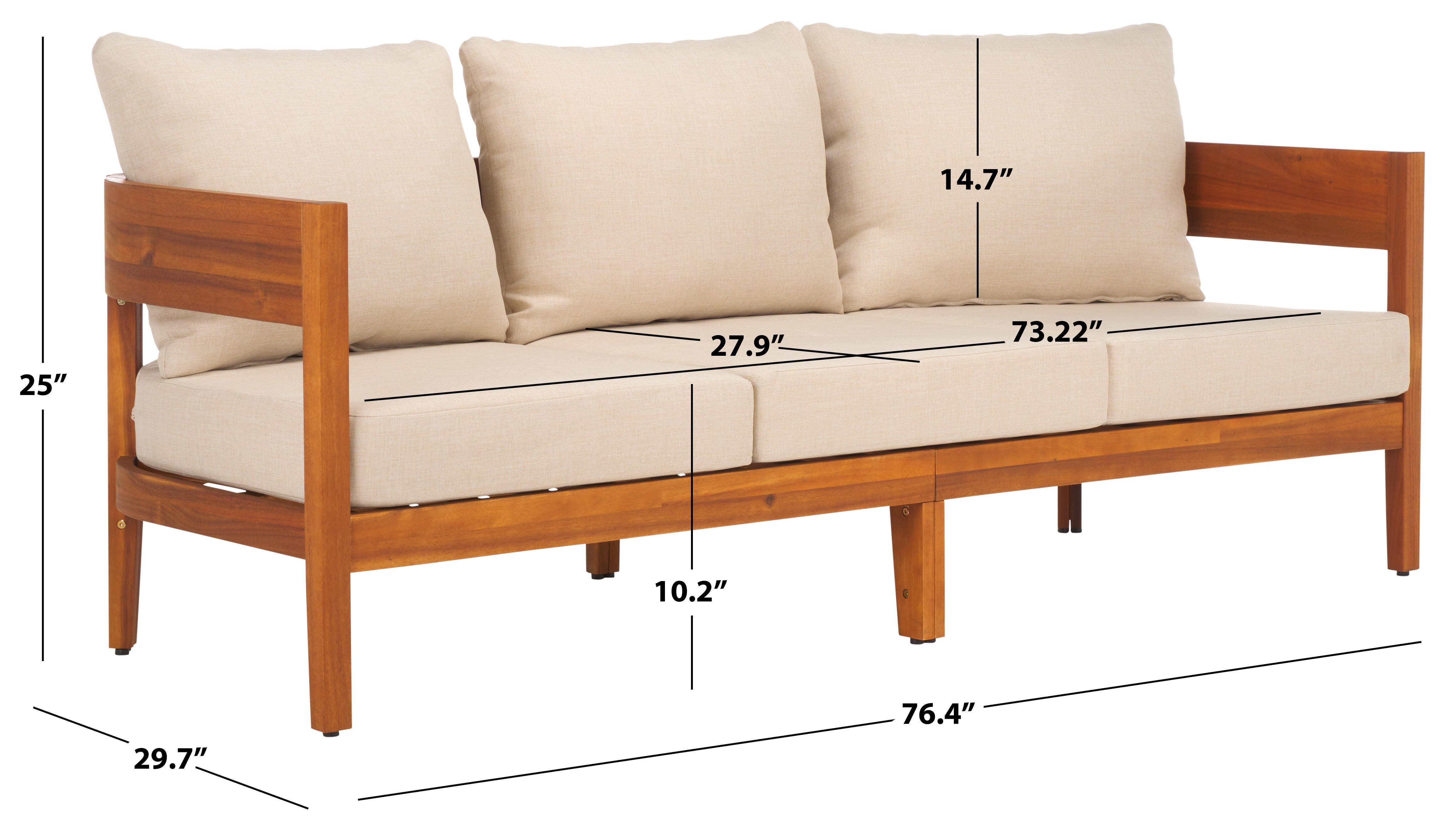 Safavieh Owen Outdoor Sofa, Brown/Beige, large