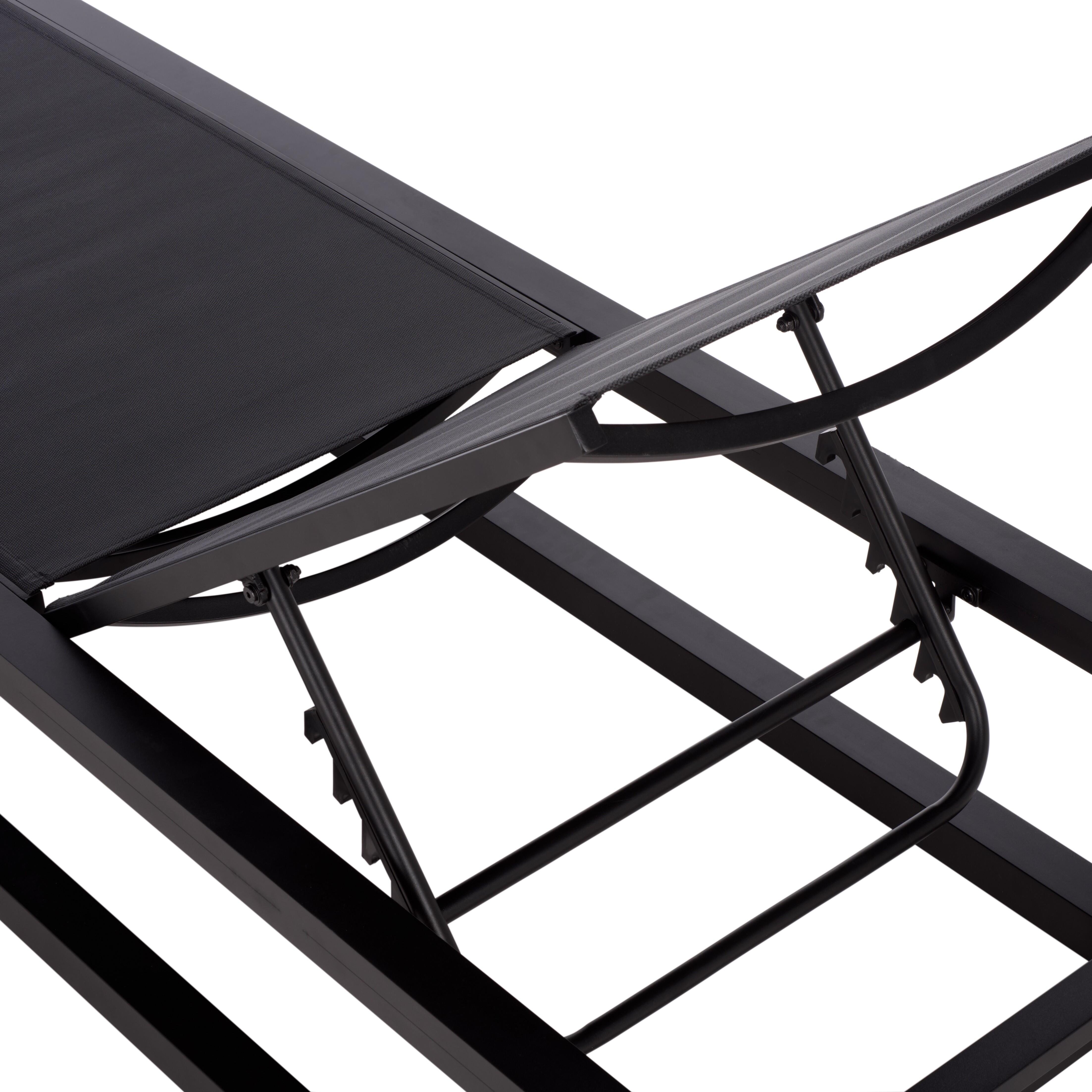 Safavieh Logan Outdoor Chaise Lounge, Black, large