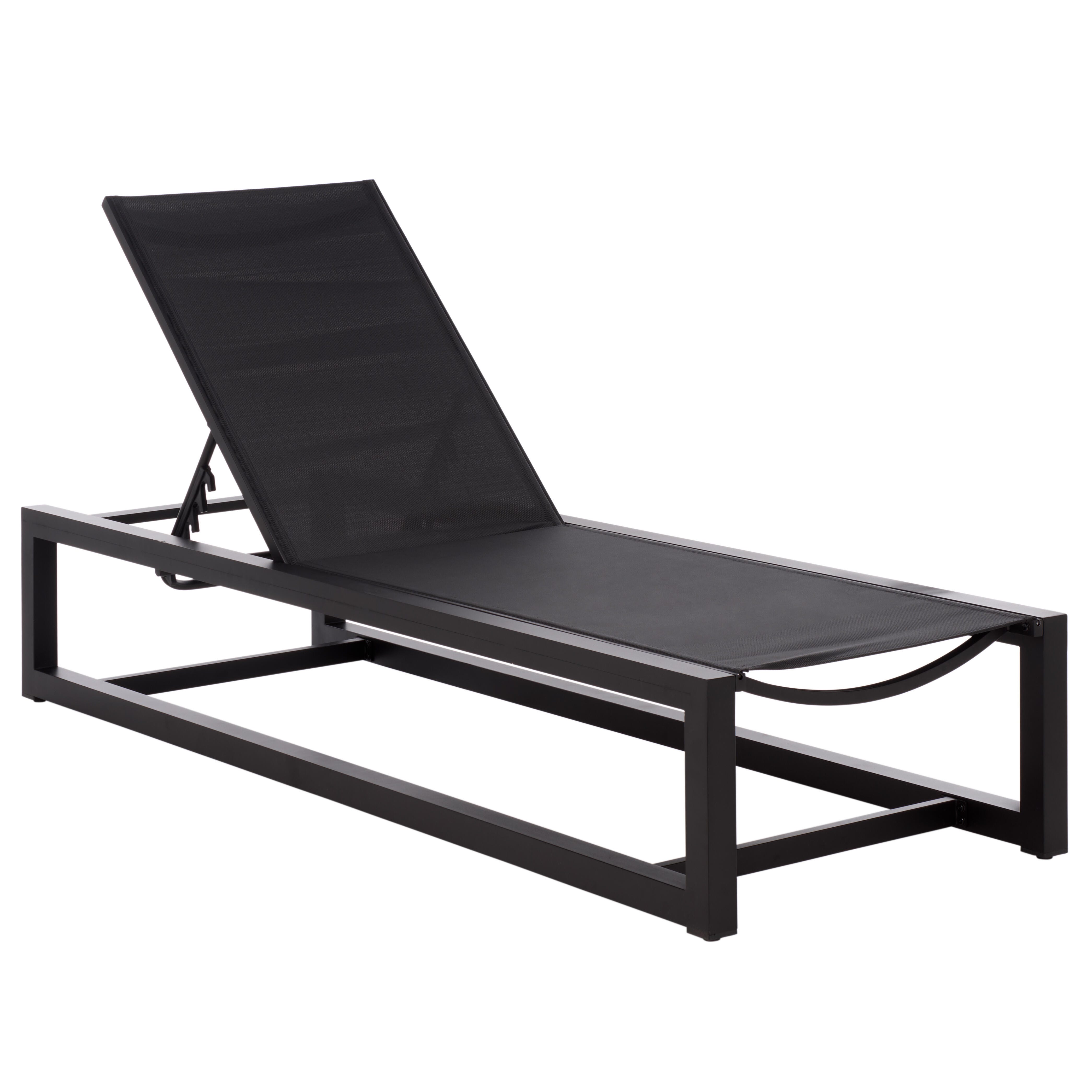 Safavieh Logan Outdoor Chaise Lounge, Black, large