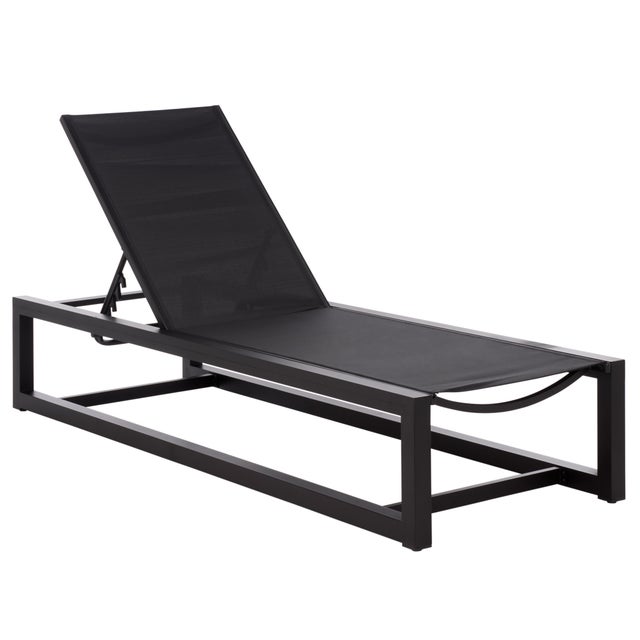Safavieh Logan Outdoor Chaise Lounge, Black