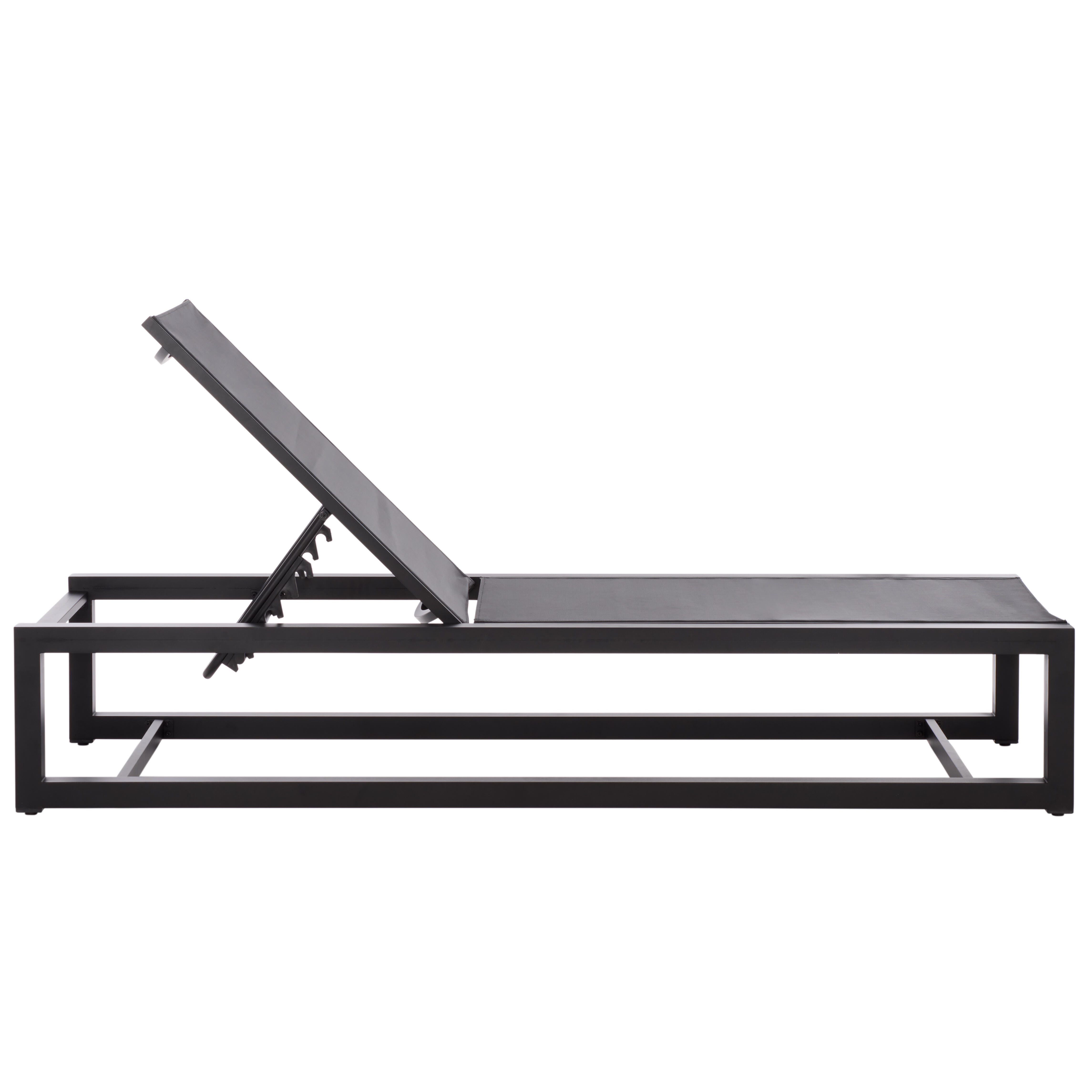Safavieh Logan Outdoor Chaise Lounge, Black, large