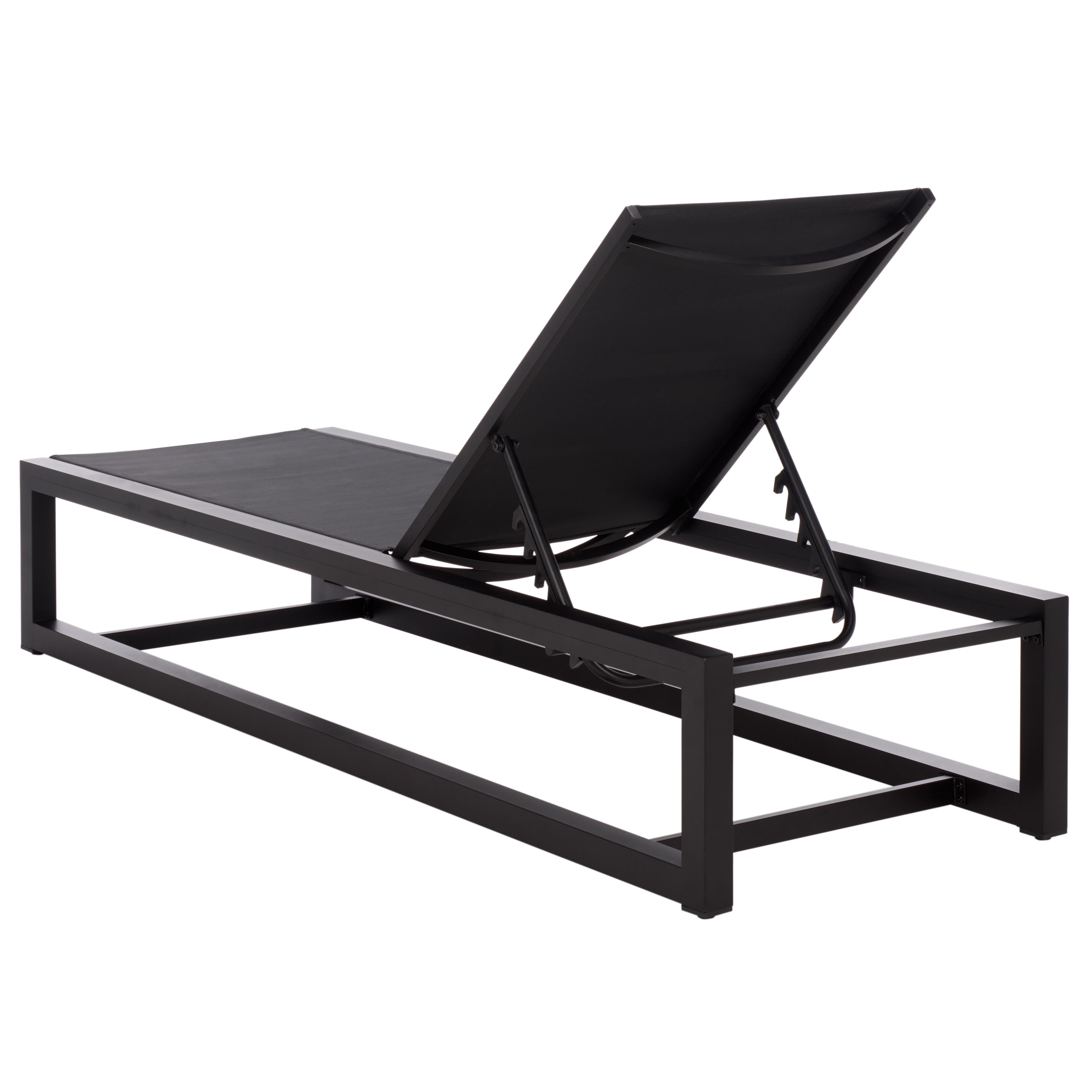 Safavieh Logan Outdoor Chaise Lounge, Black, large