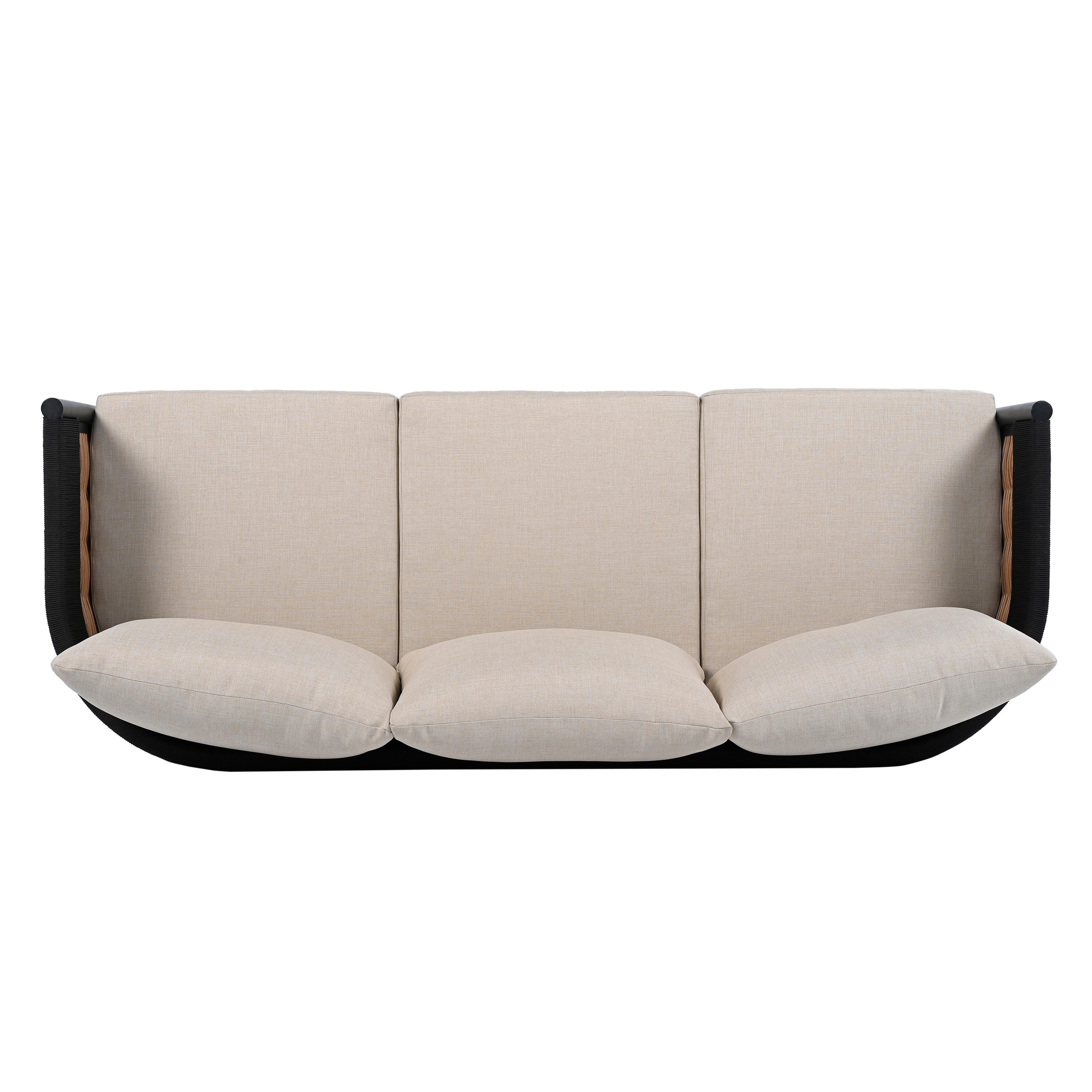 Safavieh Harrison Outdoor Sofa, Black/Tan, large
