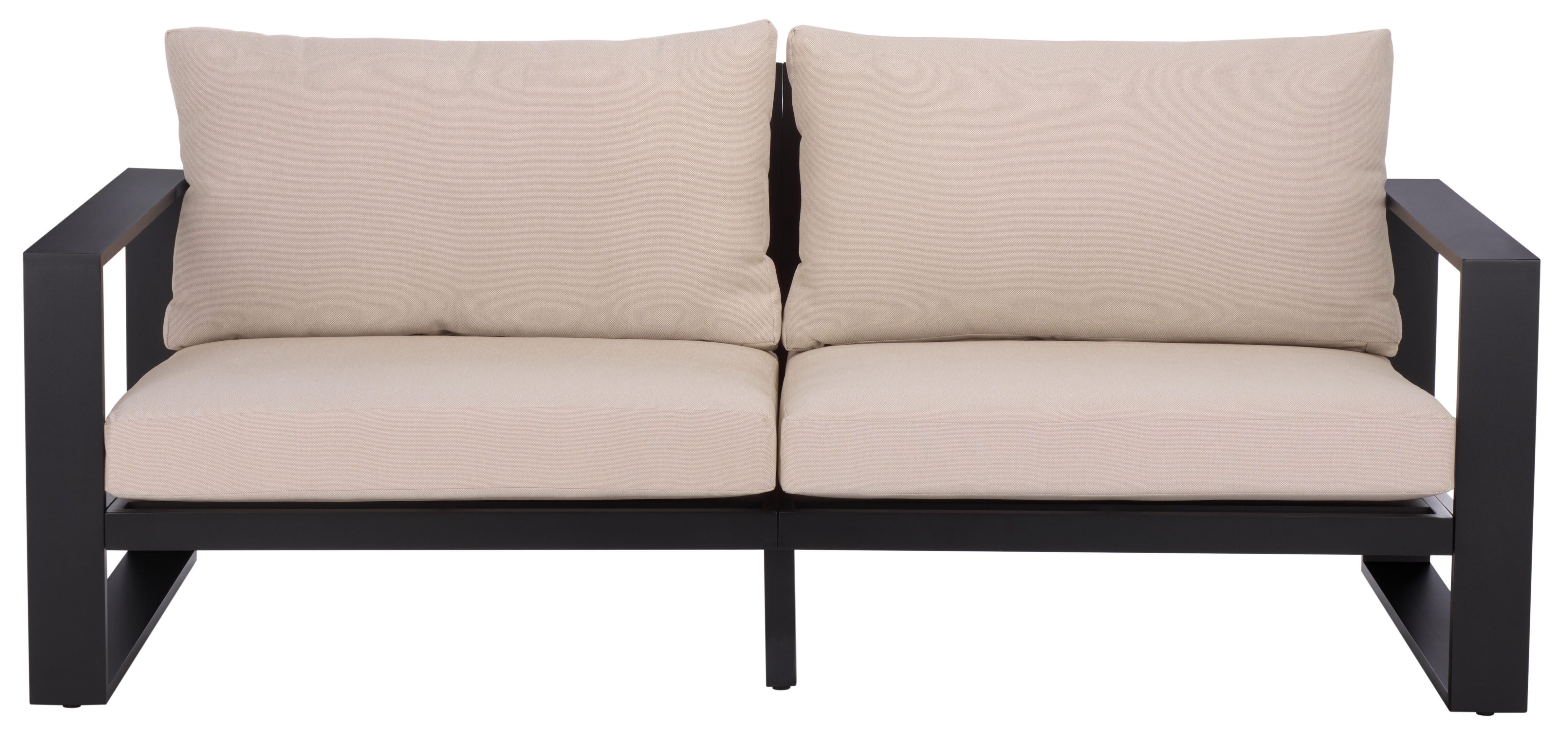 Safavieh Fash Outdoor Loveseat, Tan/Black, large