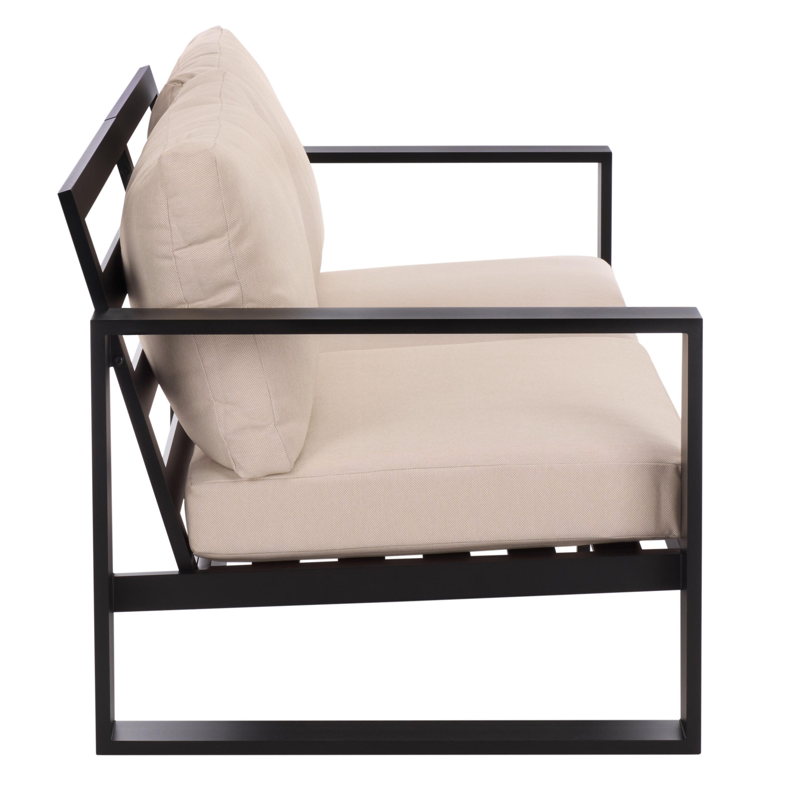 Safavieh Fash Outdoor Loveseat, Tan/Black, large