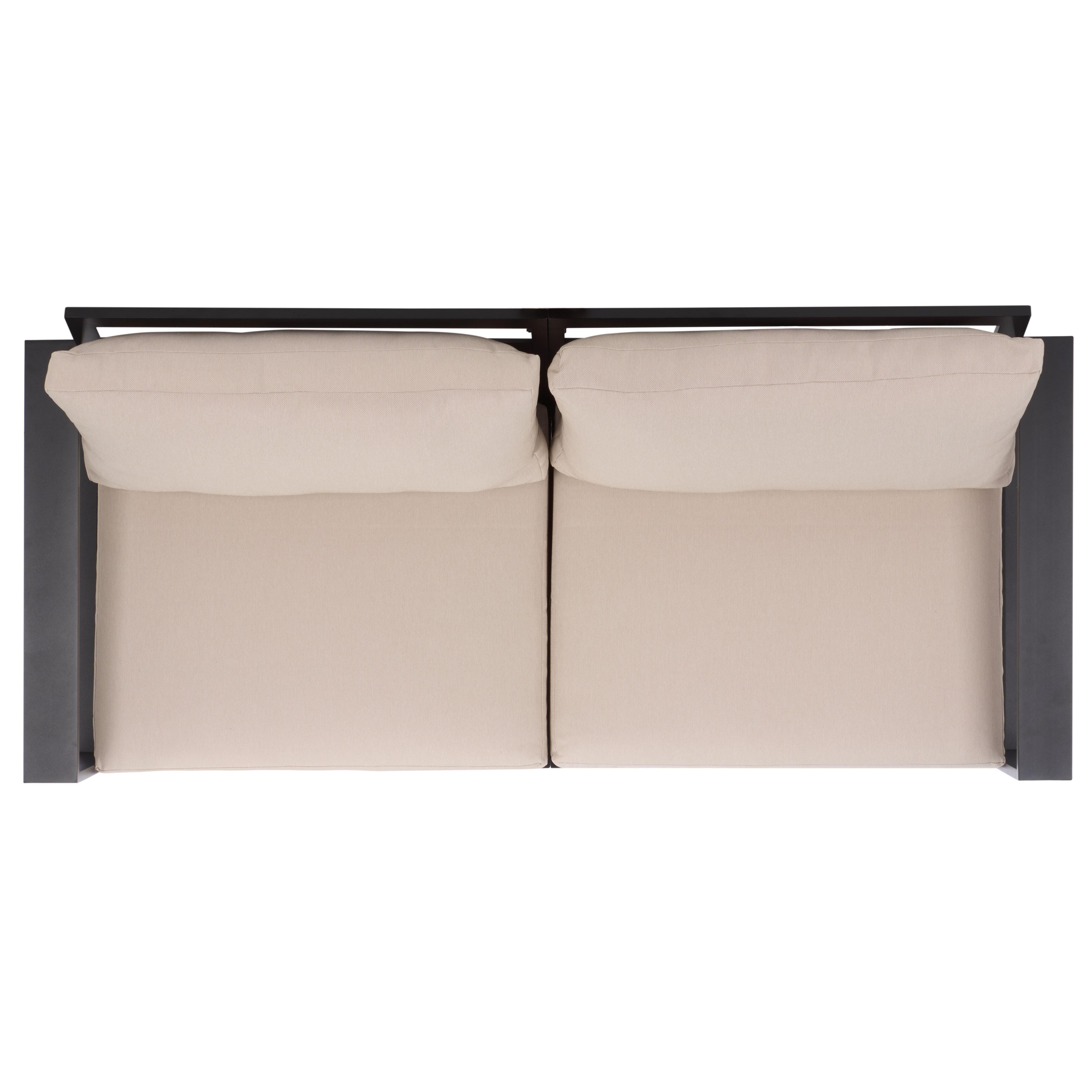 Safavieh Fash Outdoor Loveseat, Tan/Black, large