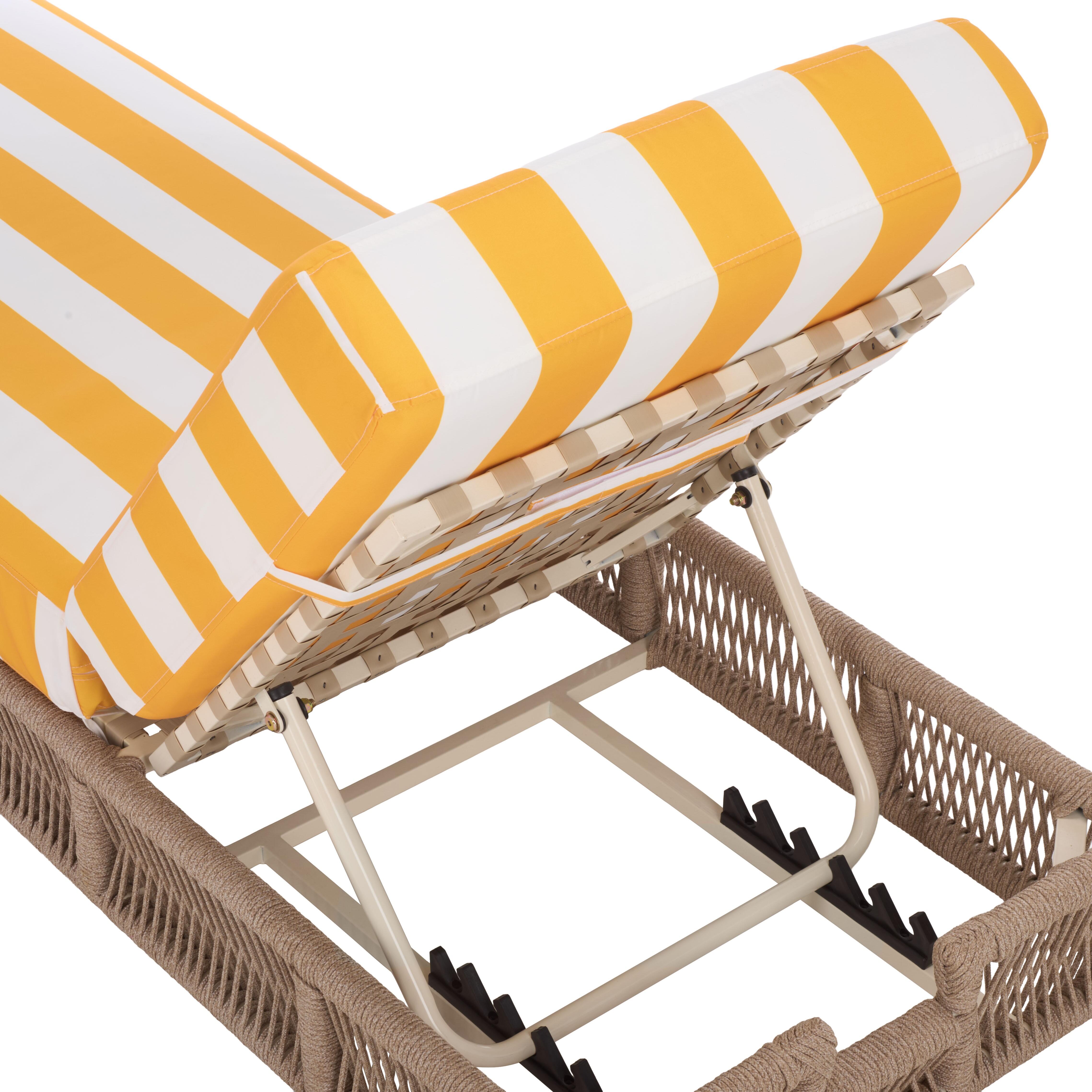 Safavieh Gillian Outdoor Chaise Lounge, Tan/Yellow, large