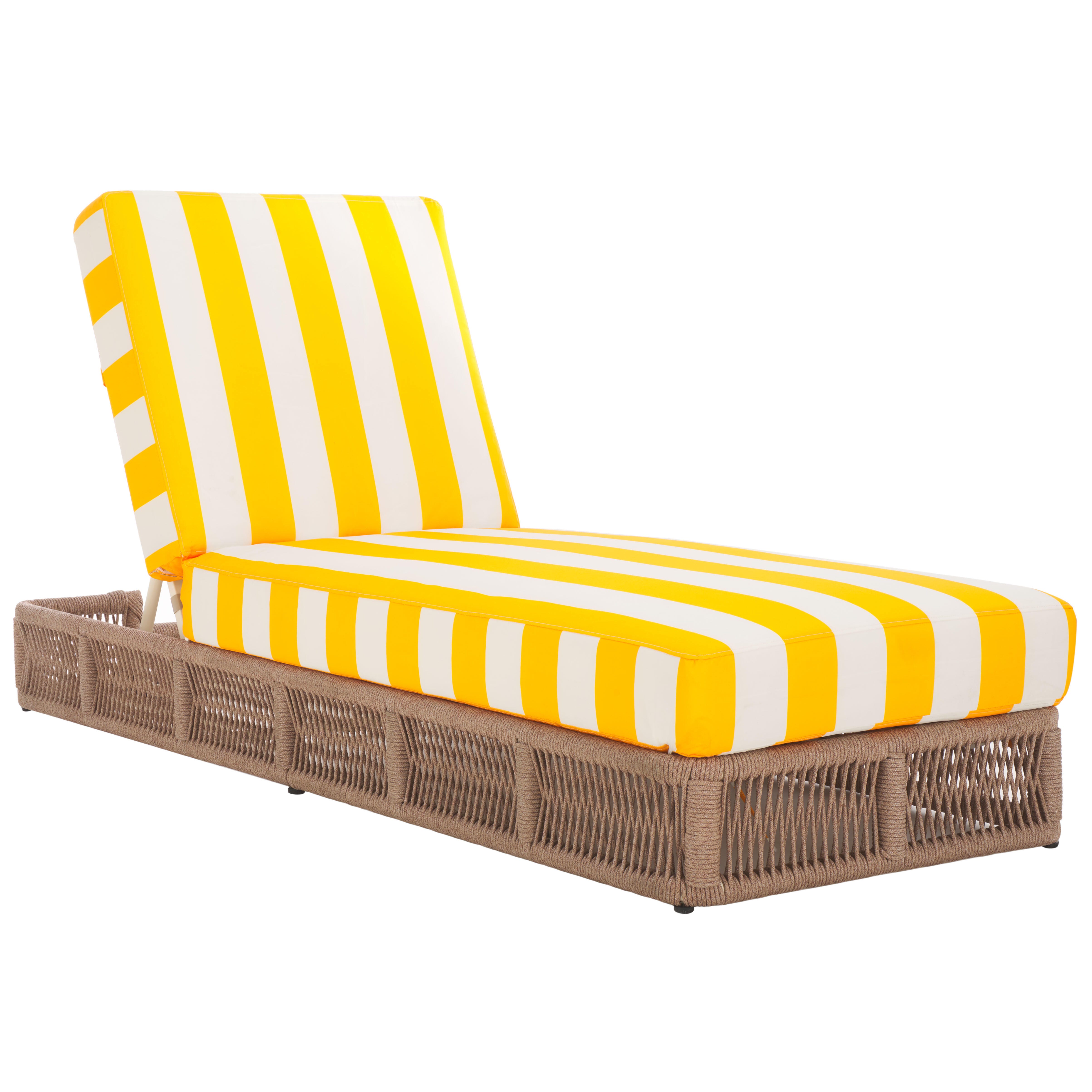 Safavieh Gillian Outdoor Chaise Lounge, Tan/Yellow, large