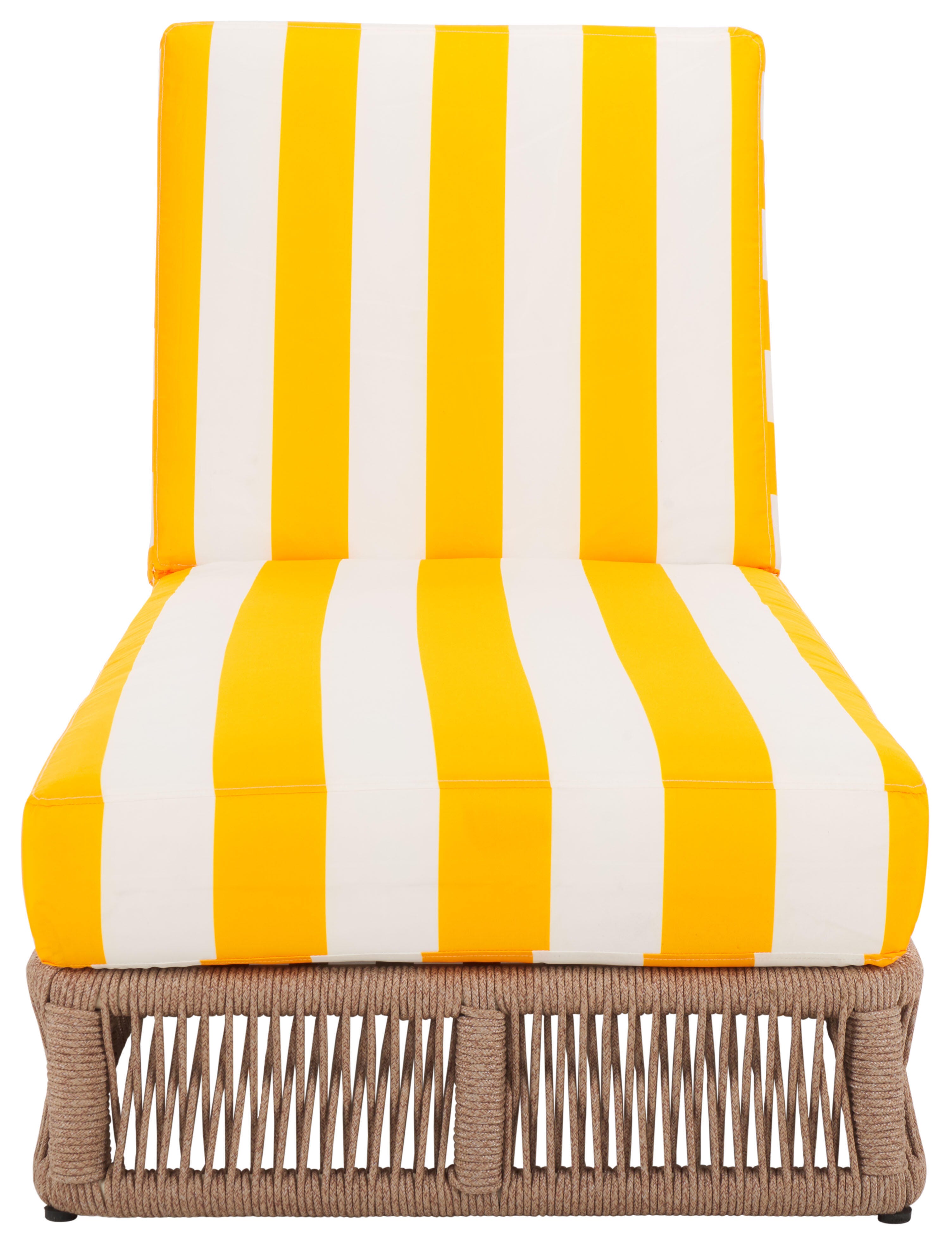 Safavieh Gillian Outdoor Chaise Lounge, Tan/Yellow, large