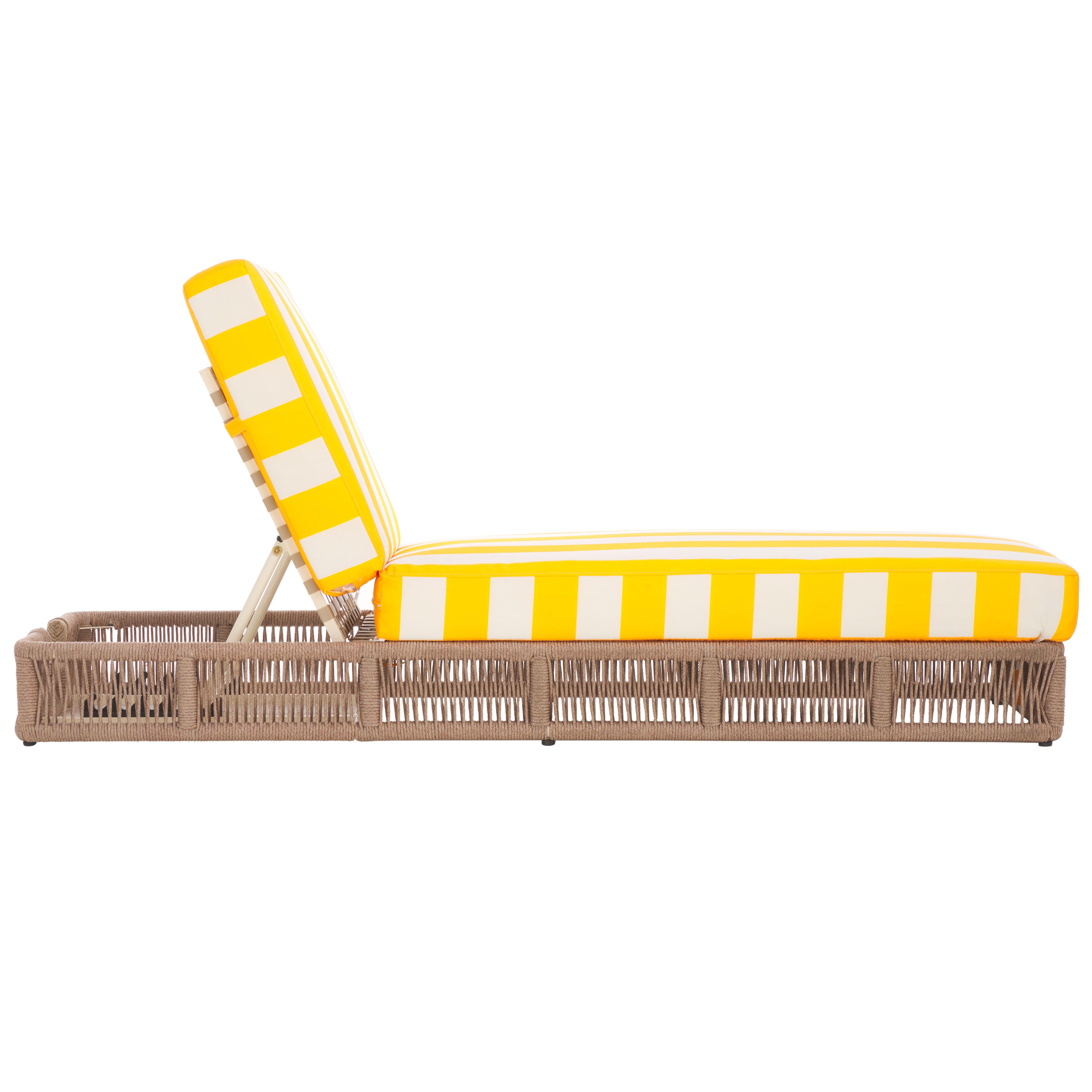Safavieh Gillian Outdoor Chaise Lounge, Tan/Yellow, large