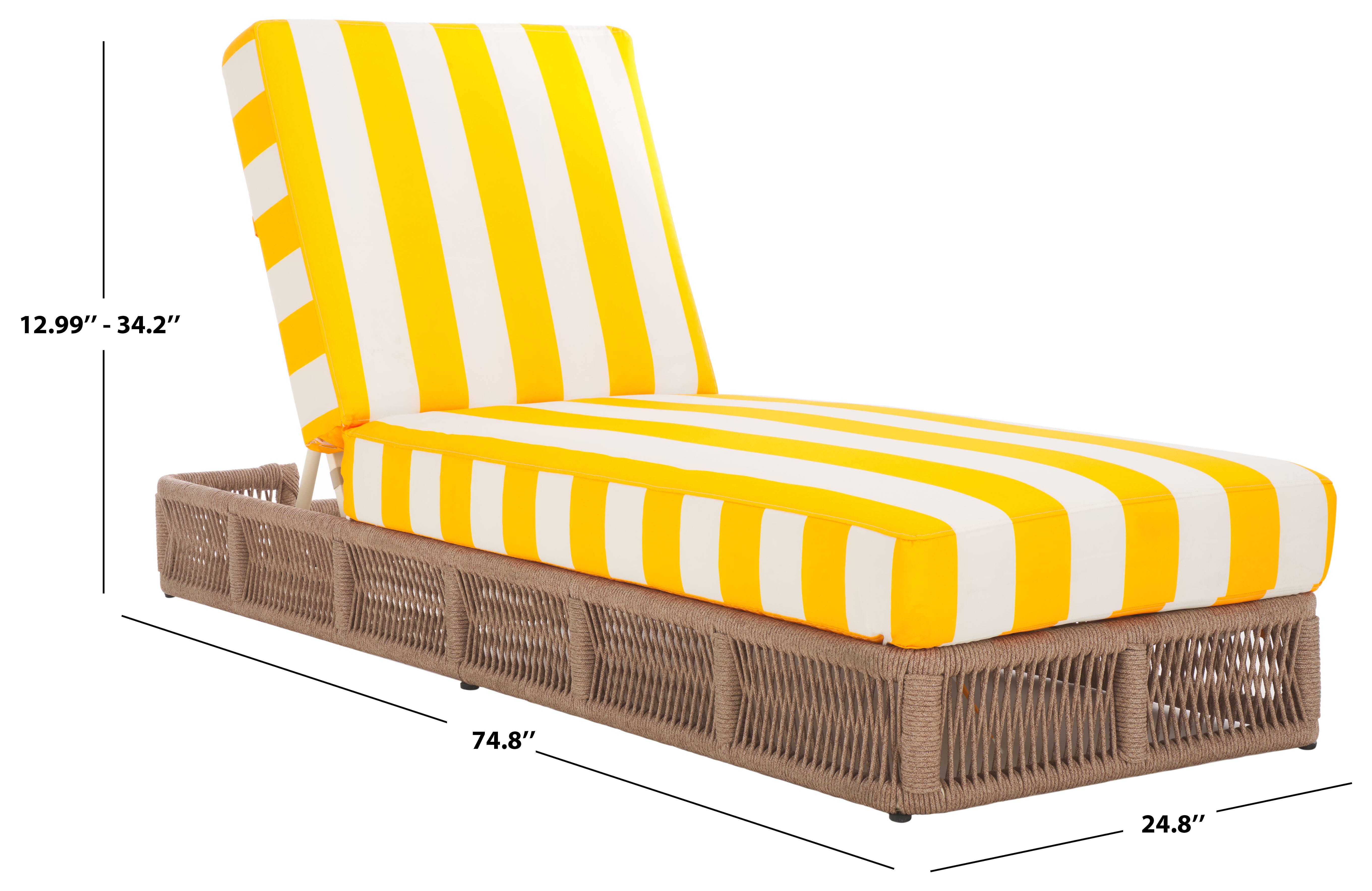 Safavieh Gillian Outdoor Chaise Lounge, Tan/Yellow, large