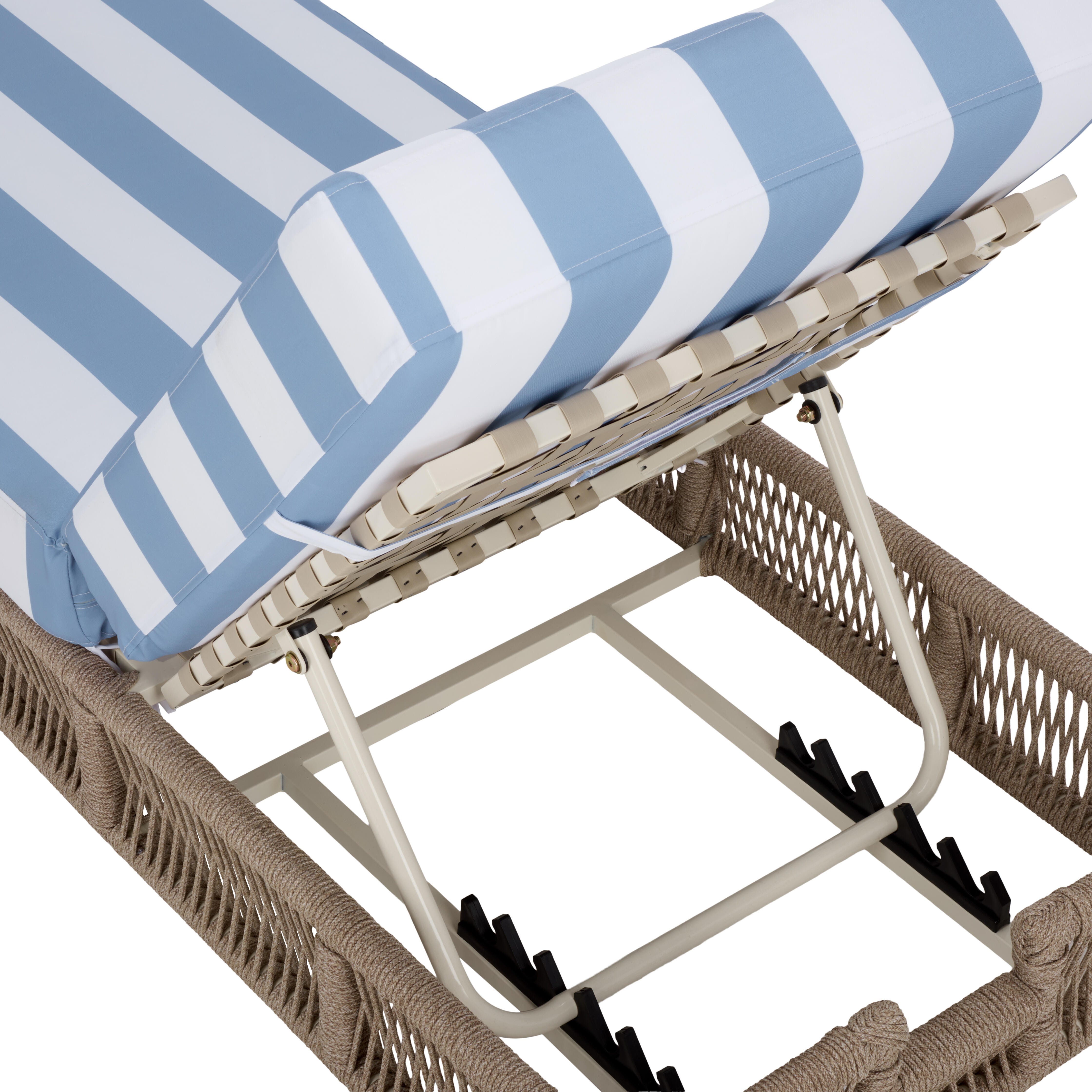 Safavieh Gillian Outdoor Chaise Lounge, Tan/Blue, large