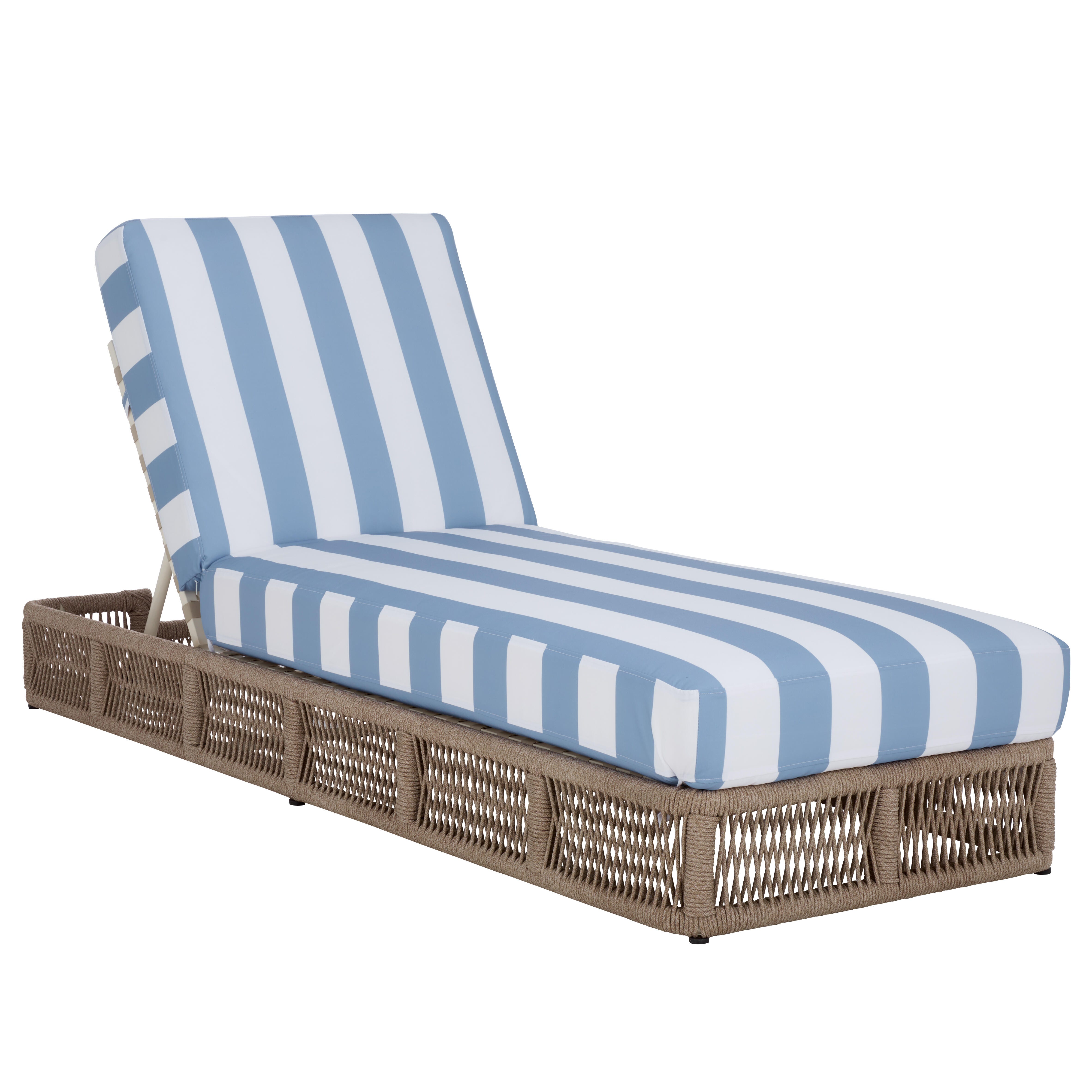 Safavieh Gillian Outdoor Chaise Lounge, Tan/Blue, large