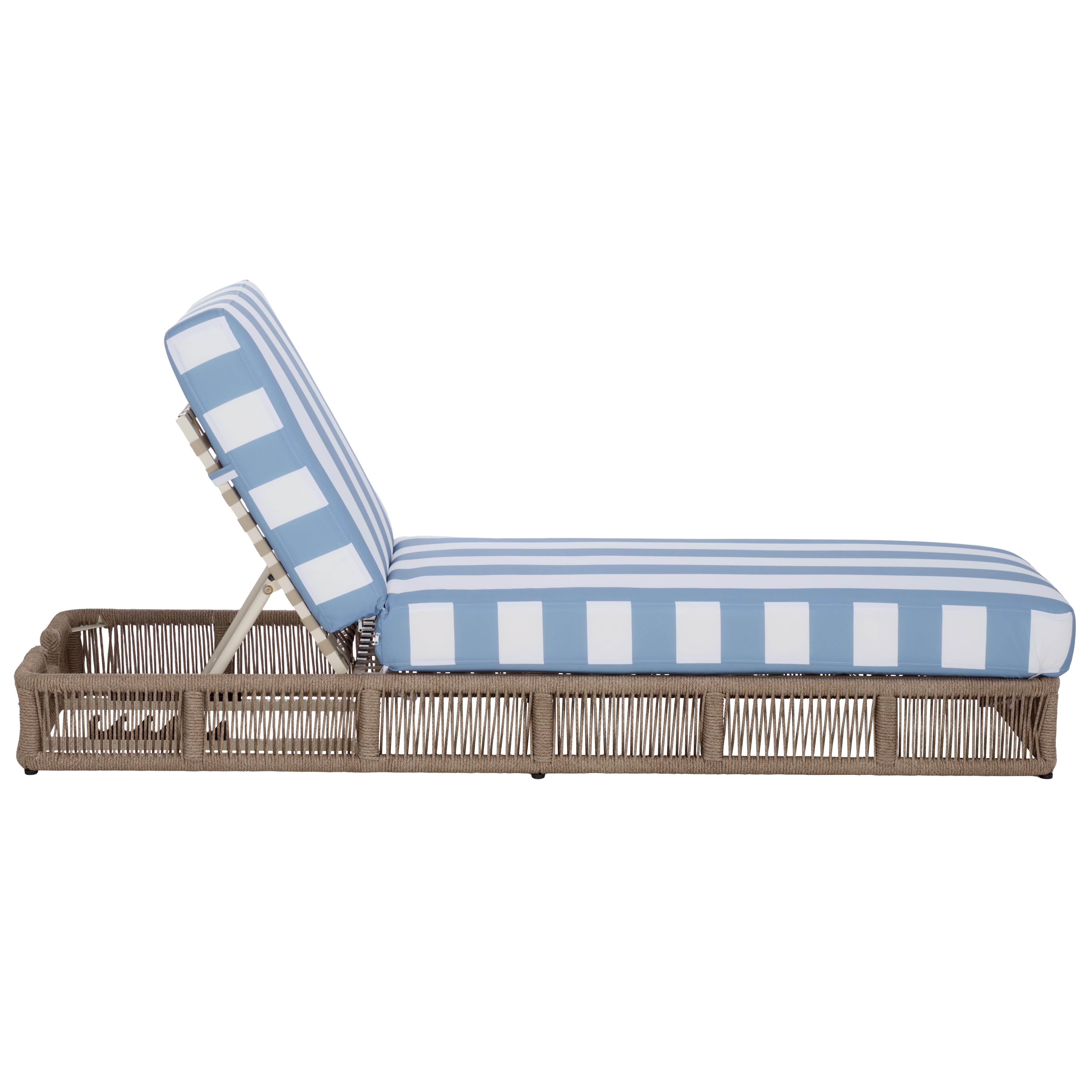 Safavieh Gillian Outdoor Chaise Lounge, Tan/Blue, large