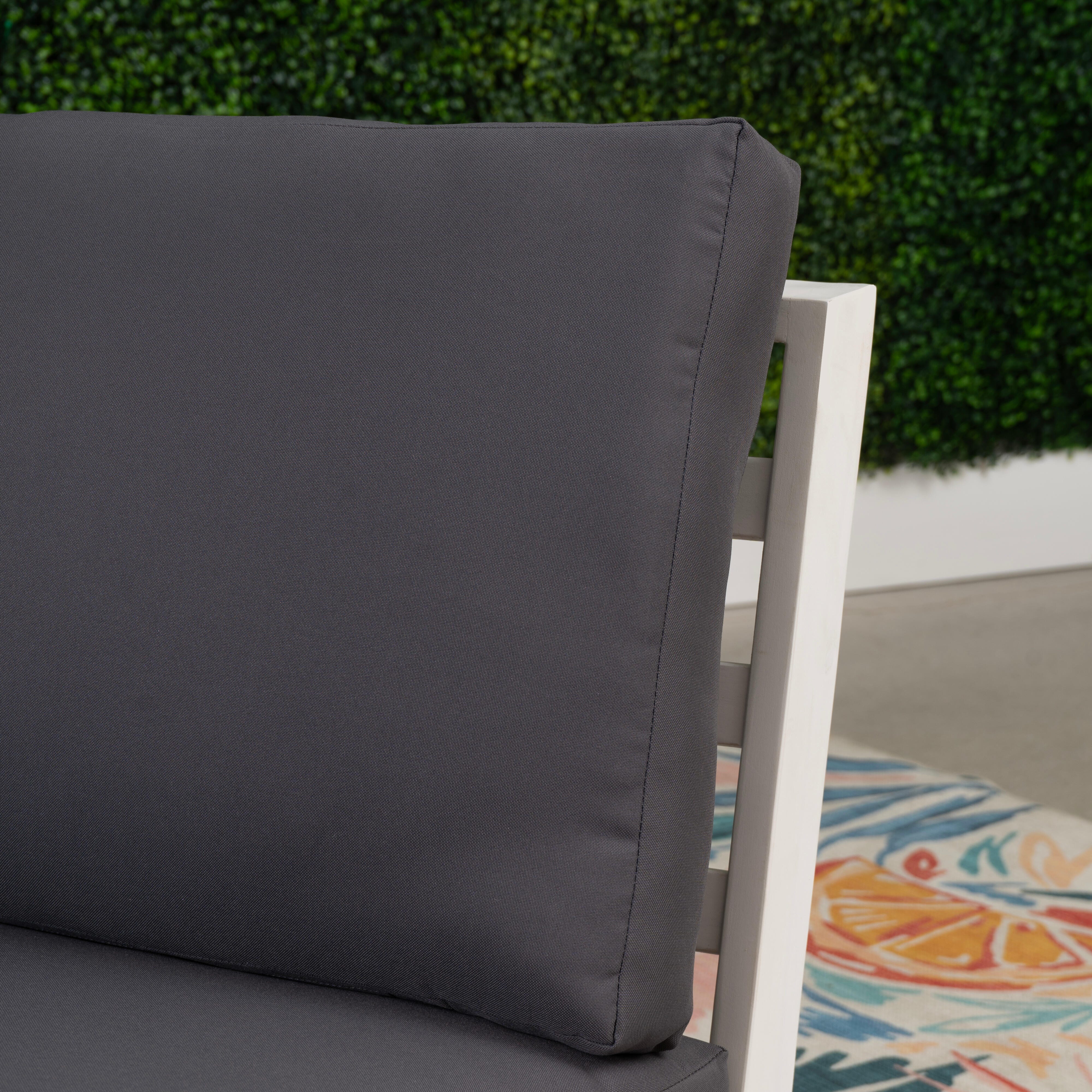 Linon Carmel Outdoor Lounge Chair, White/Gray, large
