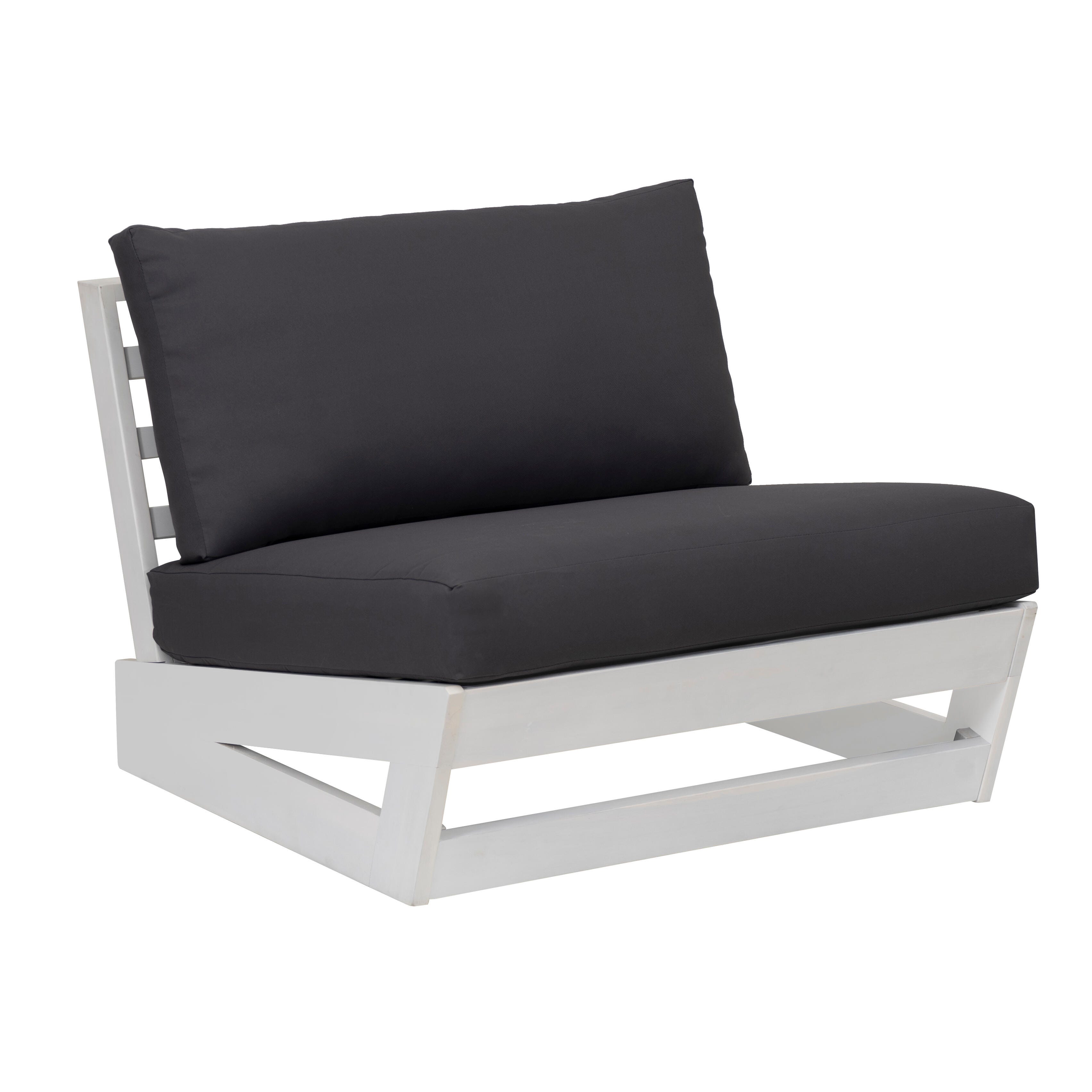 Linon Carmel Outdoor Lounge Chair, White/Gray, large